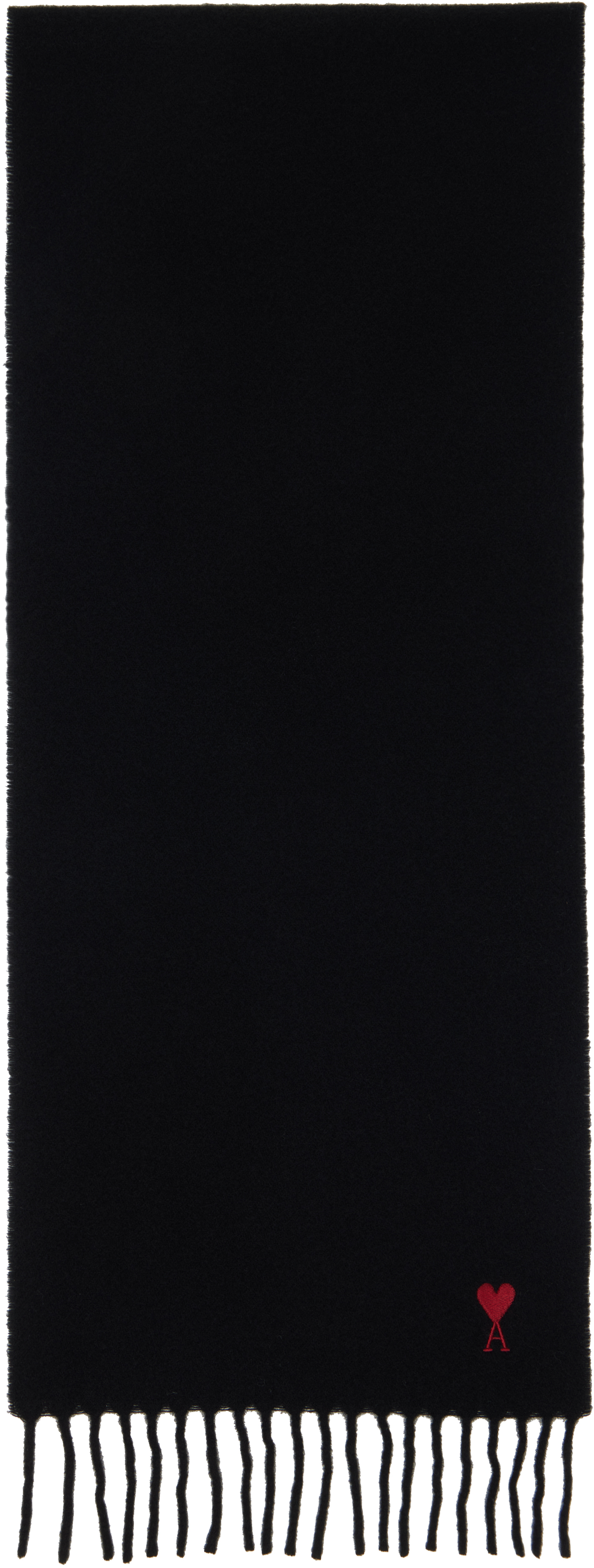 Black Wool Ami de Coeur Scarf