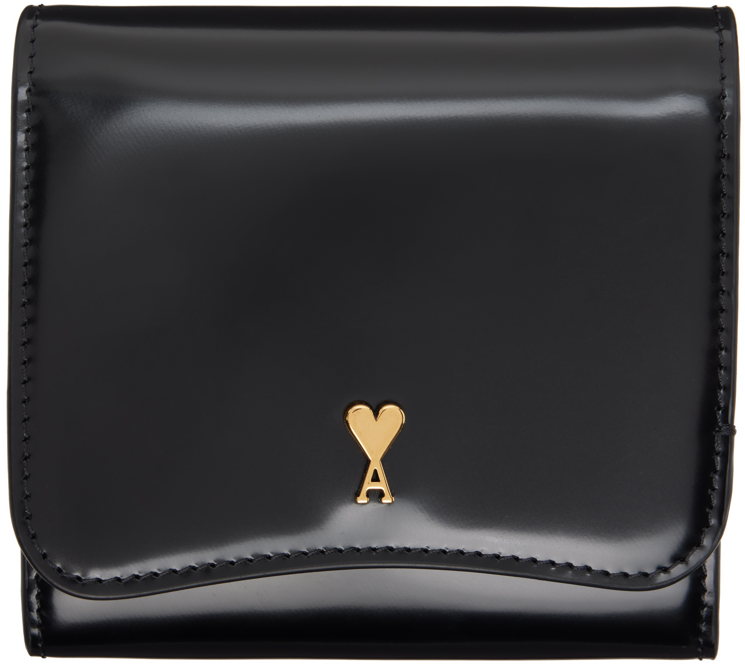AMI Paris: Black Paris Paris Compact Wallet | SSENSE AMI Paris: Black Paris Paris Compact Wallet | SSENSE