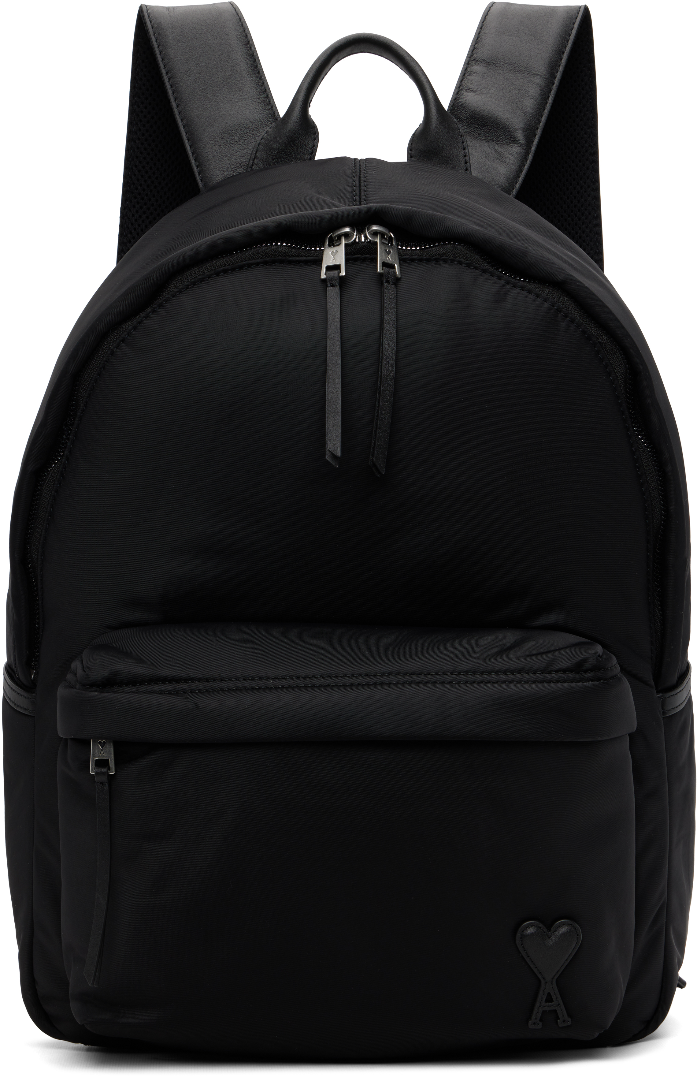 AMI Paris Black Nylon Marcel Backpack