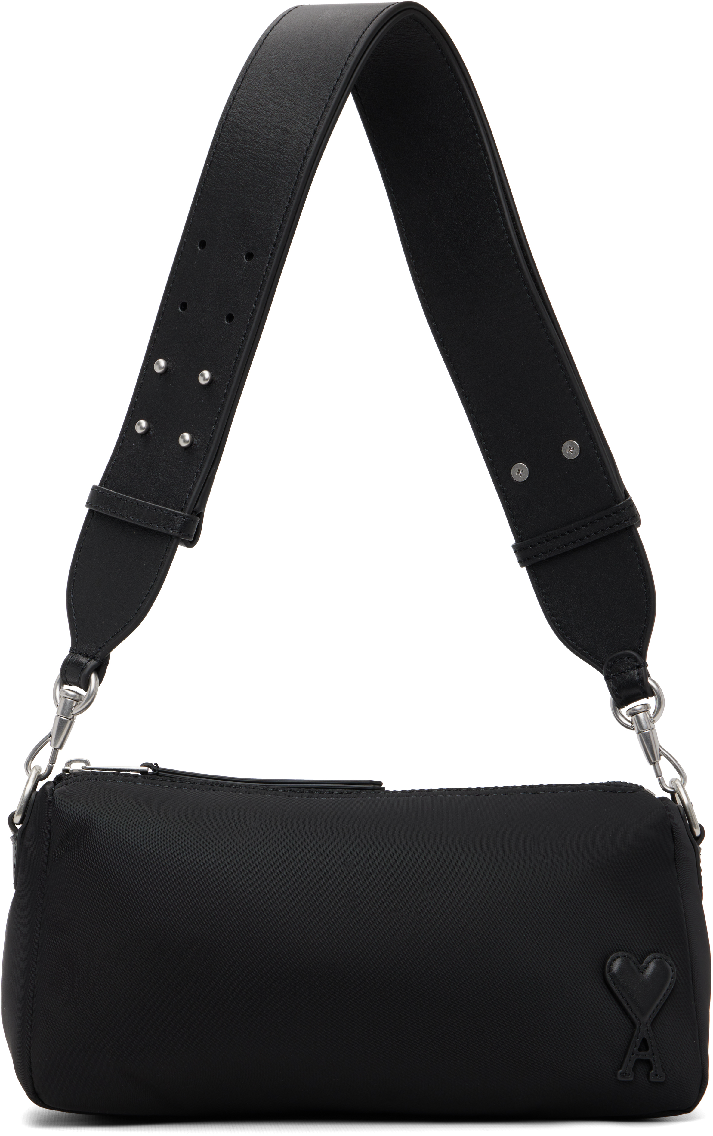 AMI Paris Black Nylon Marcel Bag