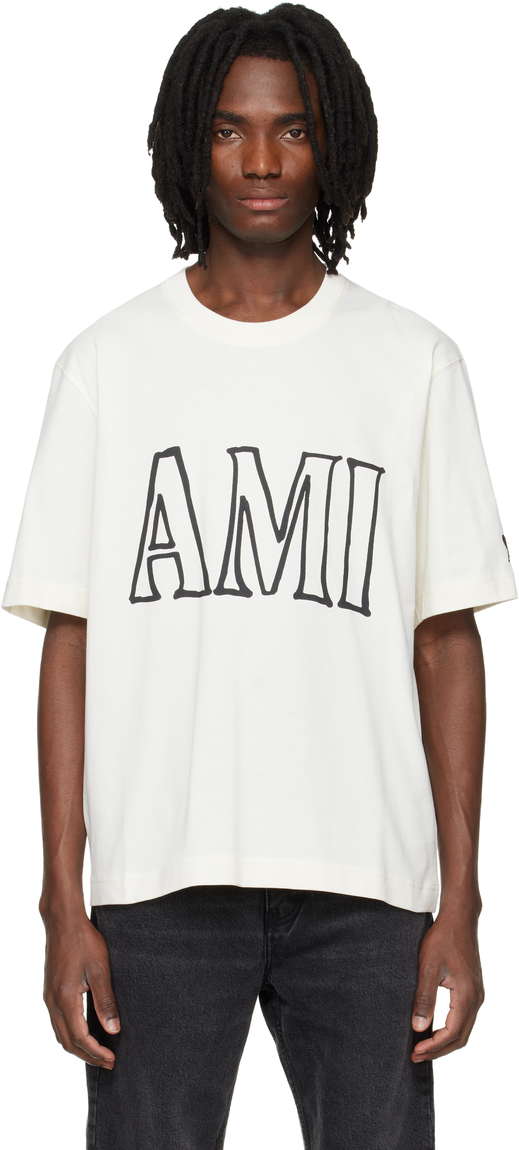 【Mサイズ】PUMA × AMI PARIS Tシャツ 白 AMI x PUMA☆プーマ アミ パリス コラボ 半袖T ロゴ シャツ (AMI PARIS