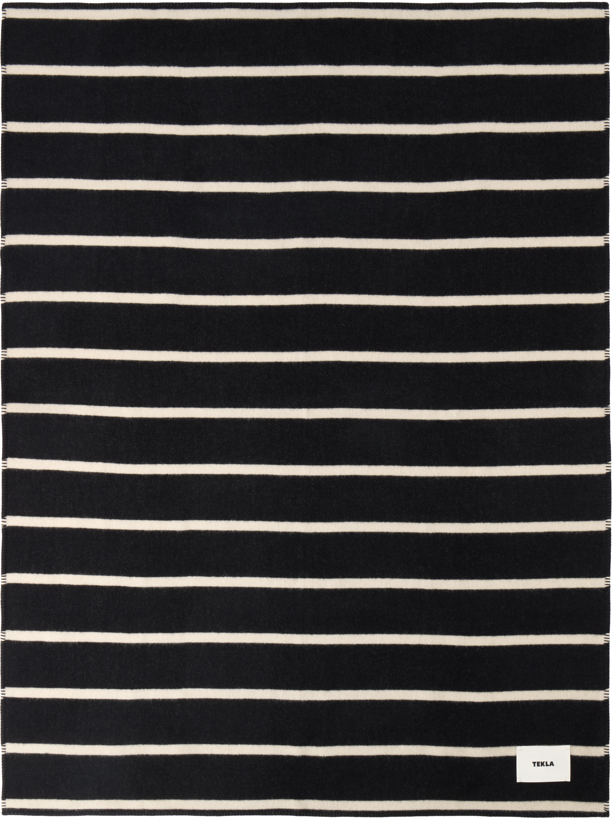 Tekla ブラック＆オフホワイト Lambswool ブランケット | SSENSE 日本