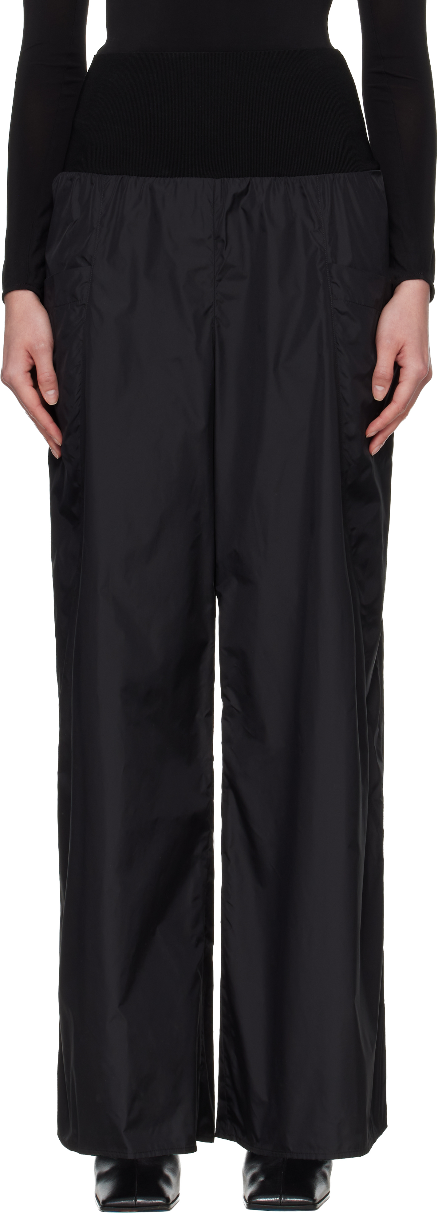 ALAÏA Black Nylon Track Pants