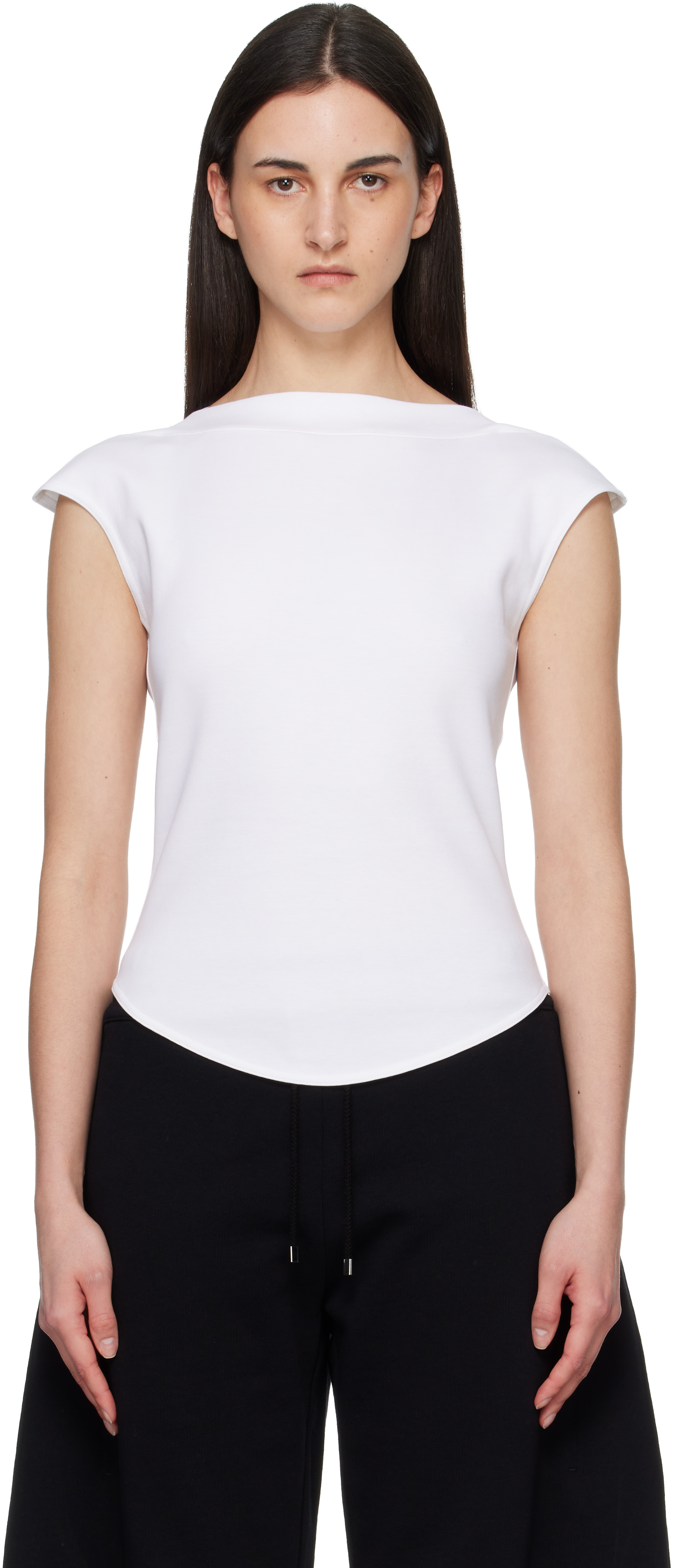 ALAÏA White Cap Cotton T-shirt