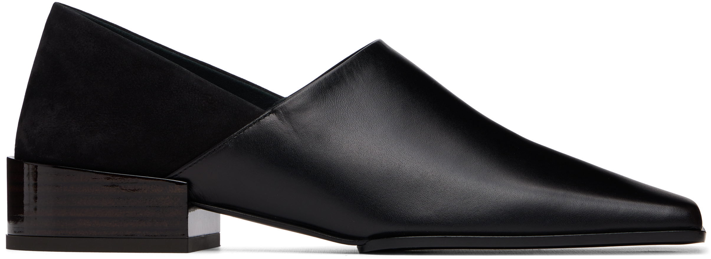ALAÏA Black Square Slipper Loafers