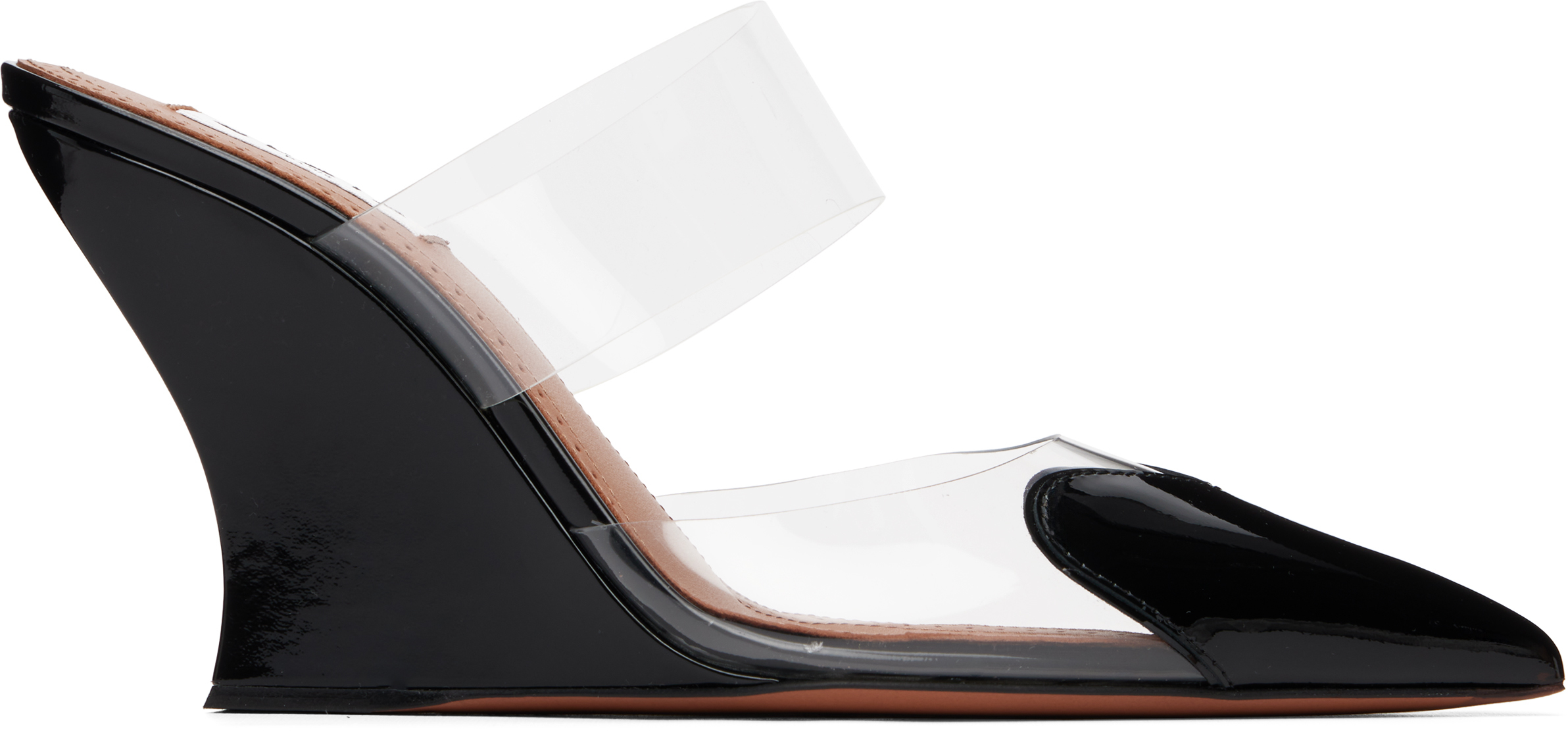 ALAÏA Black 'Le Cœur' Wedge Mule Heels