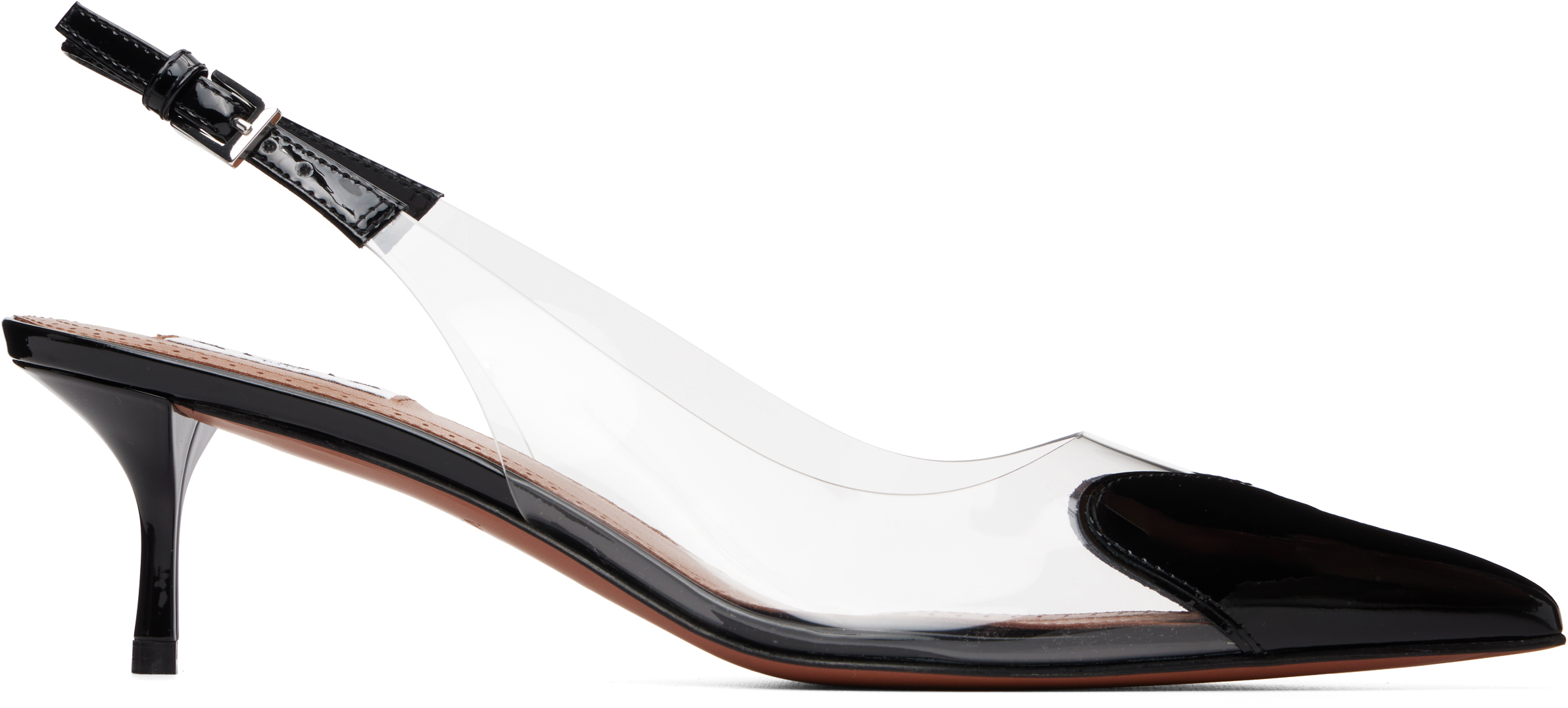 ALAÏA Black 'Le Cœur' Slingback Heels
