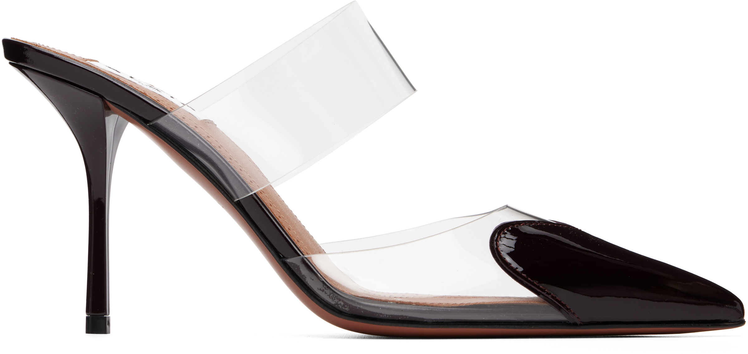 ALAÏA Burgundy 'Le Cœur' Mule Heels