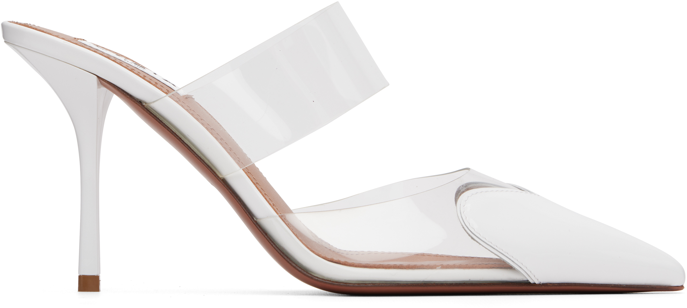 ALAÏA White 'Le Cœur' Mule Heels