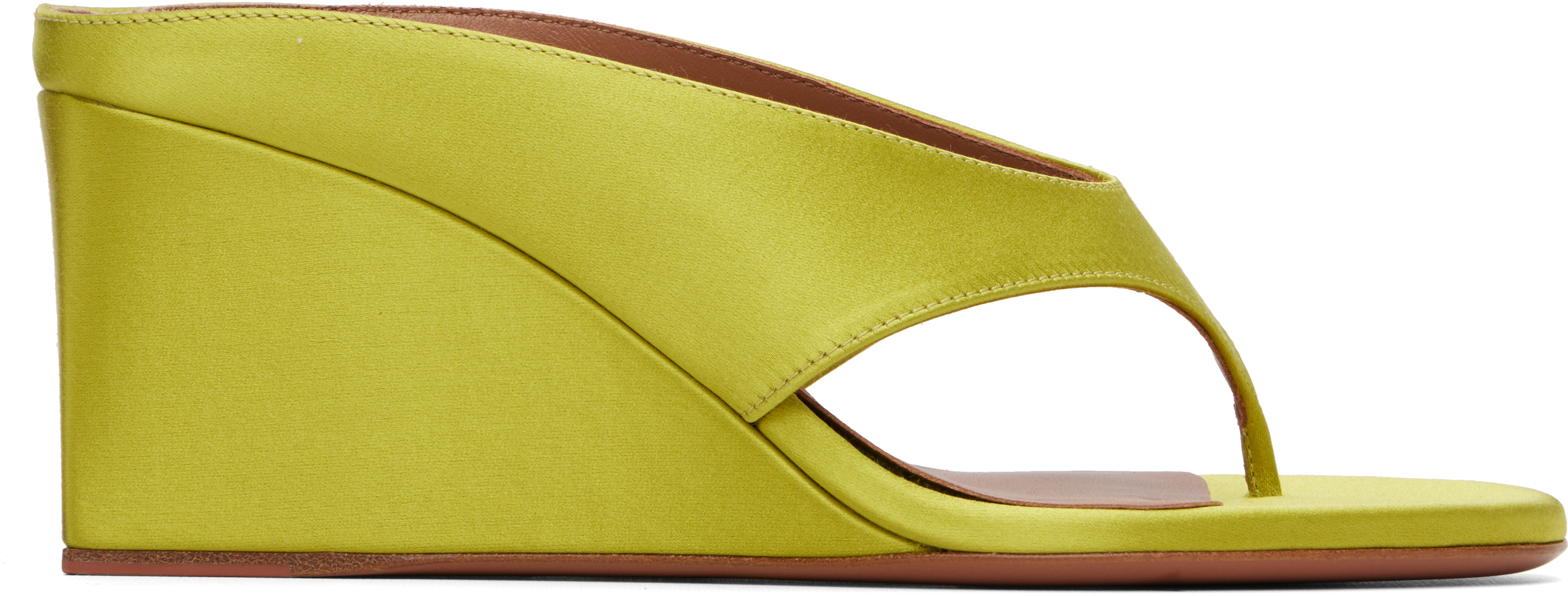 ALAÏA Green Cube Thong Mule Sandals