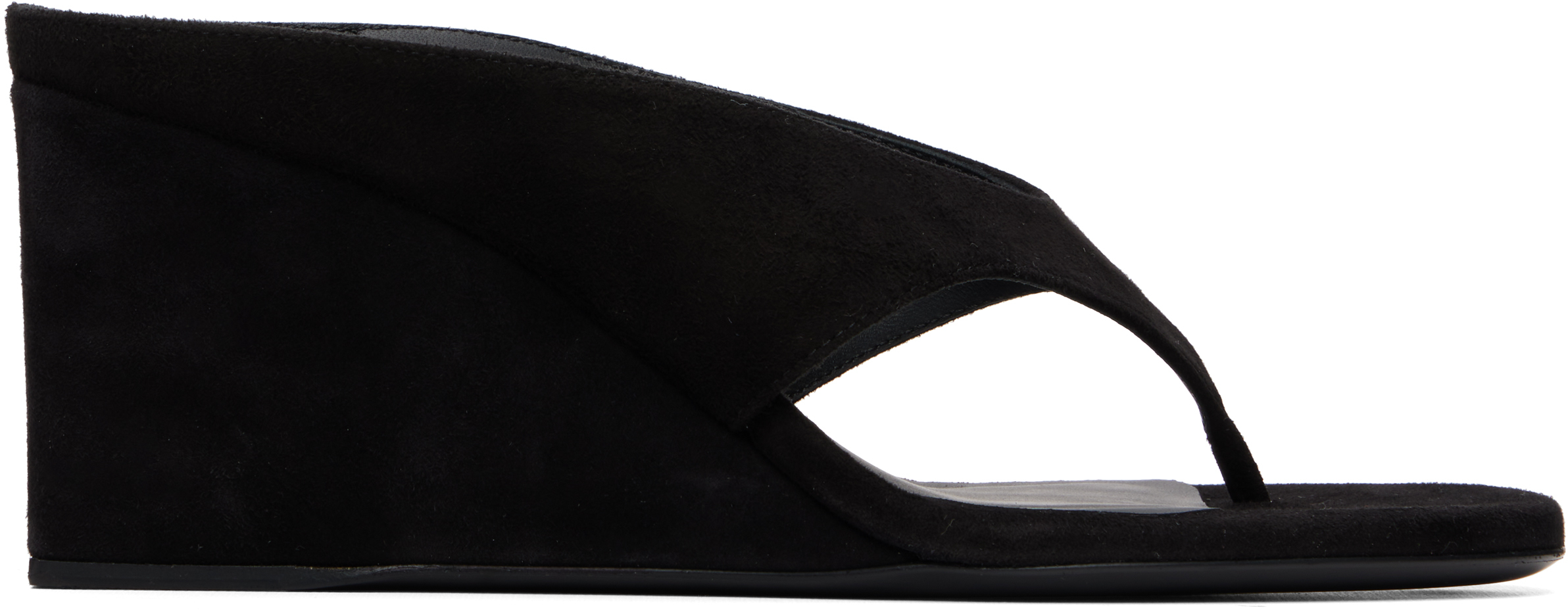 ALAÏA Black Cube Thong Mule Sandals