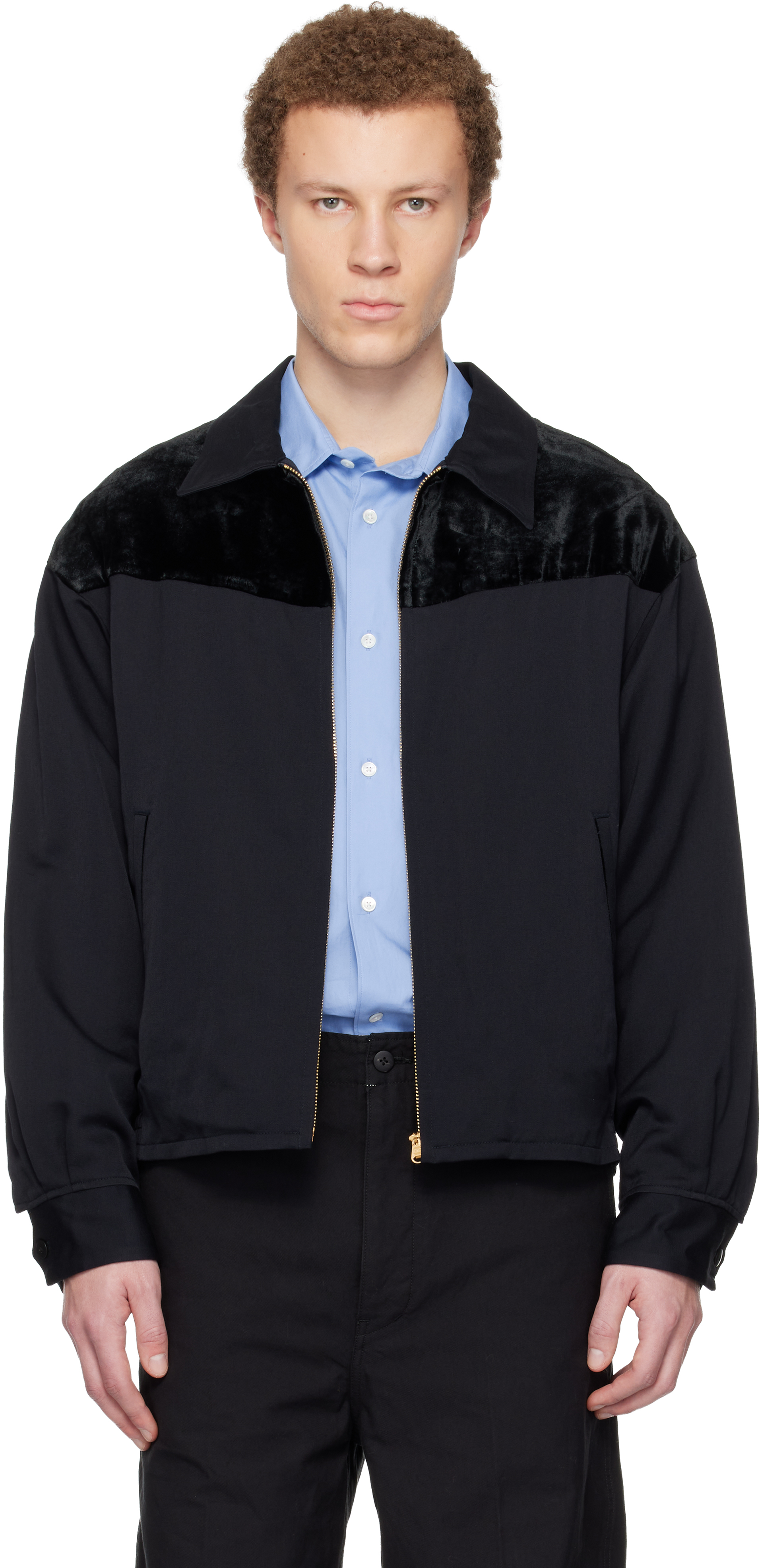 visvim: Navy Mayfield Swing Jacket | SSENSE