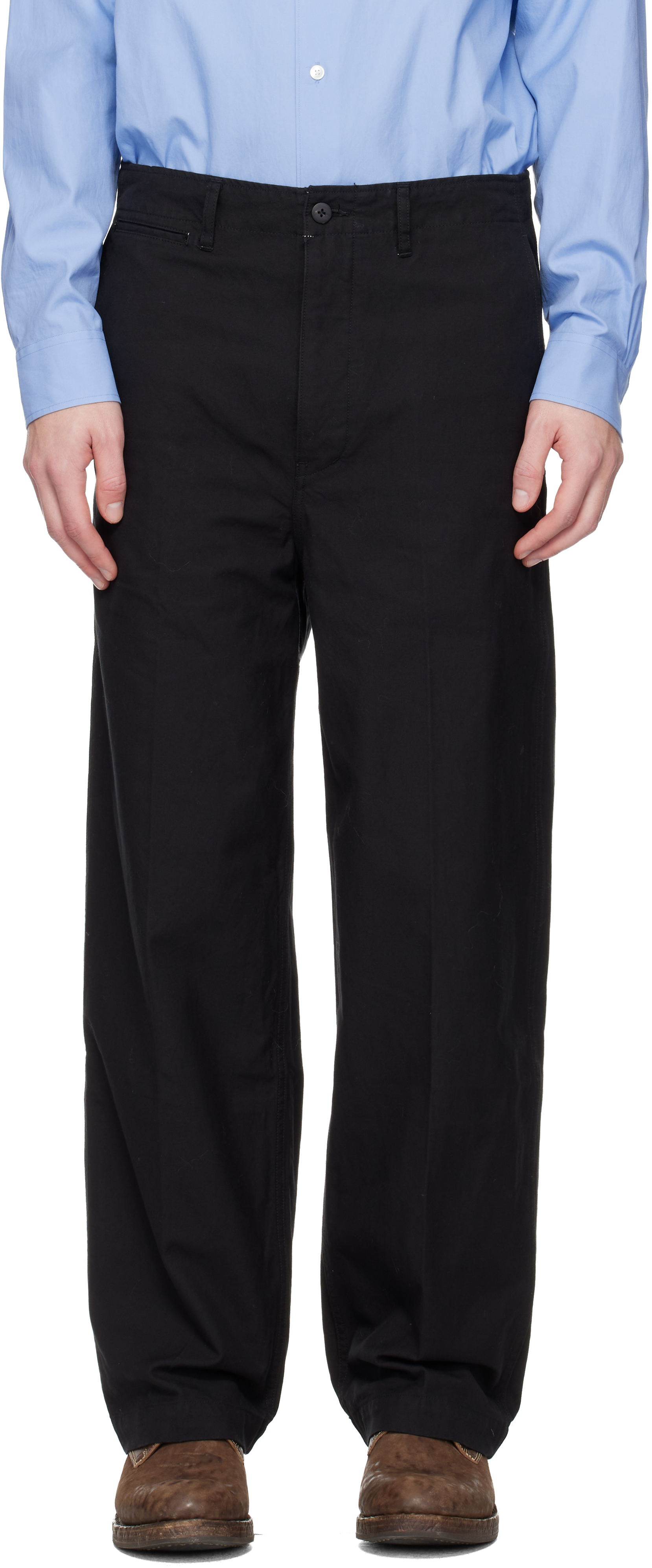 Visvim Black Ex Wide Chino Trousers