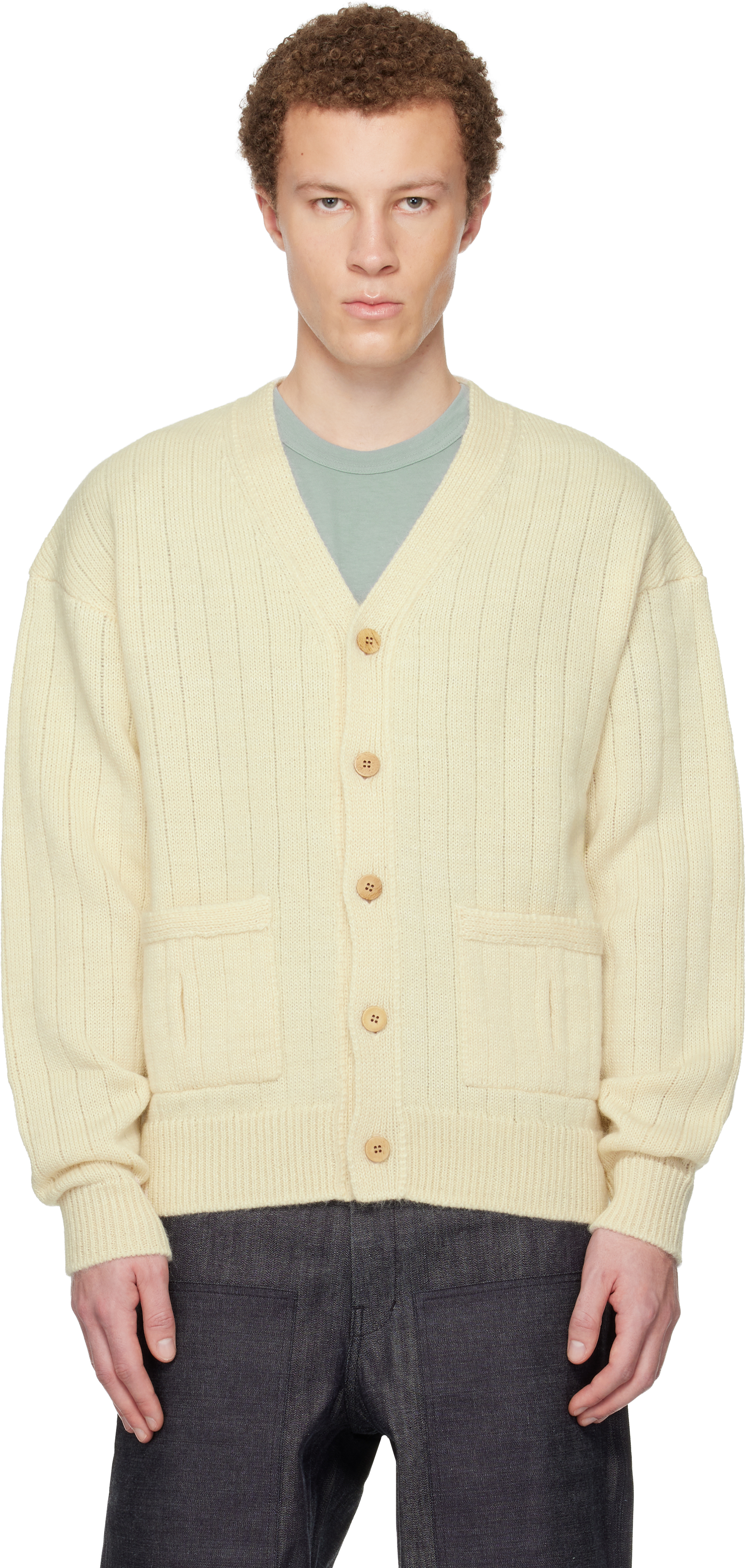 visvim: Off-White Knit Cardigan | SSENSE