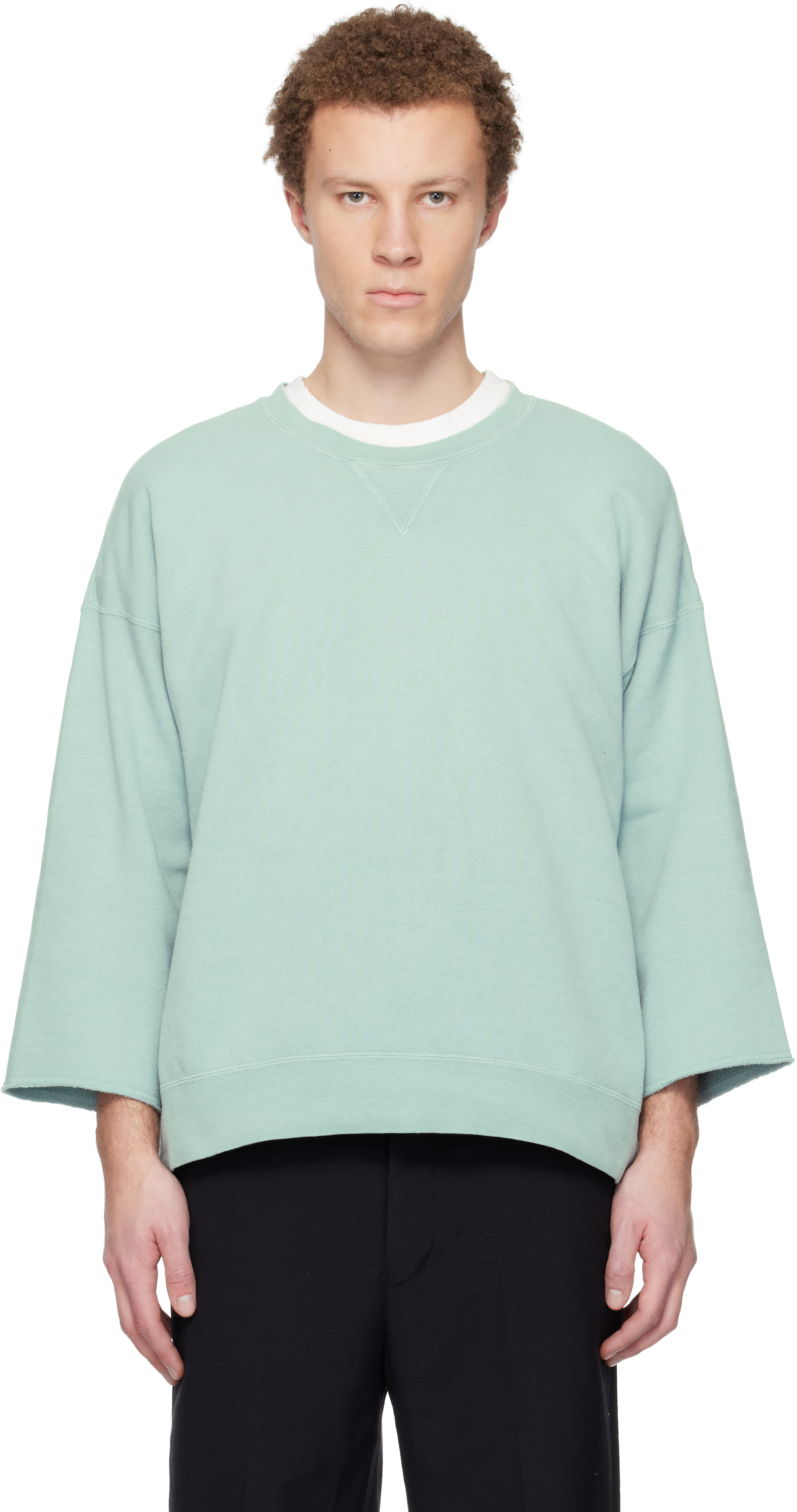 Visvim Blue Jumbo Sb 3/4 Dmgd Sweatshirt