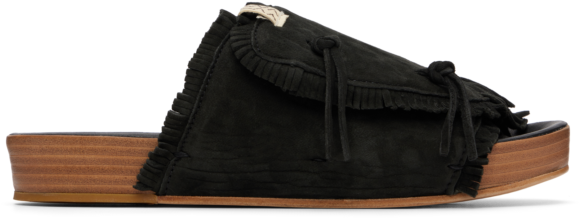 visvim: ブラック Christo Shaman-Folk サンダル | SSENSE 日本