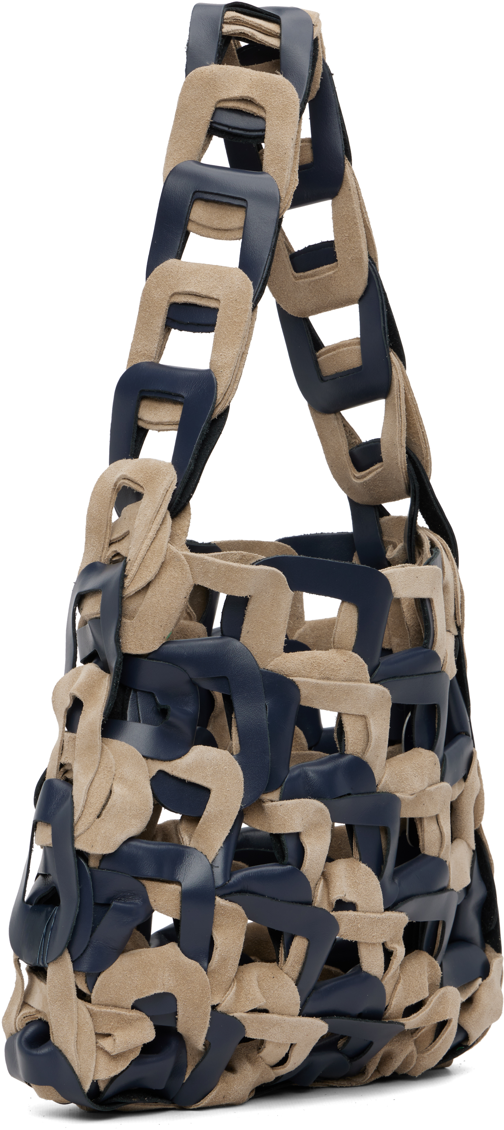 Sc103 Navy & Beige Links Bag In Gray