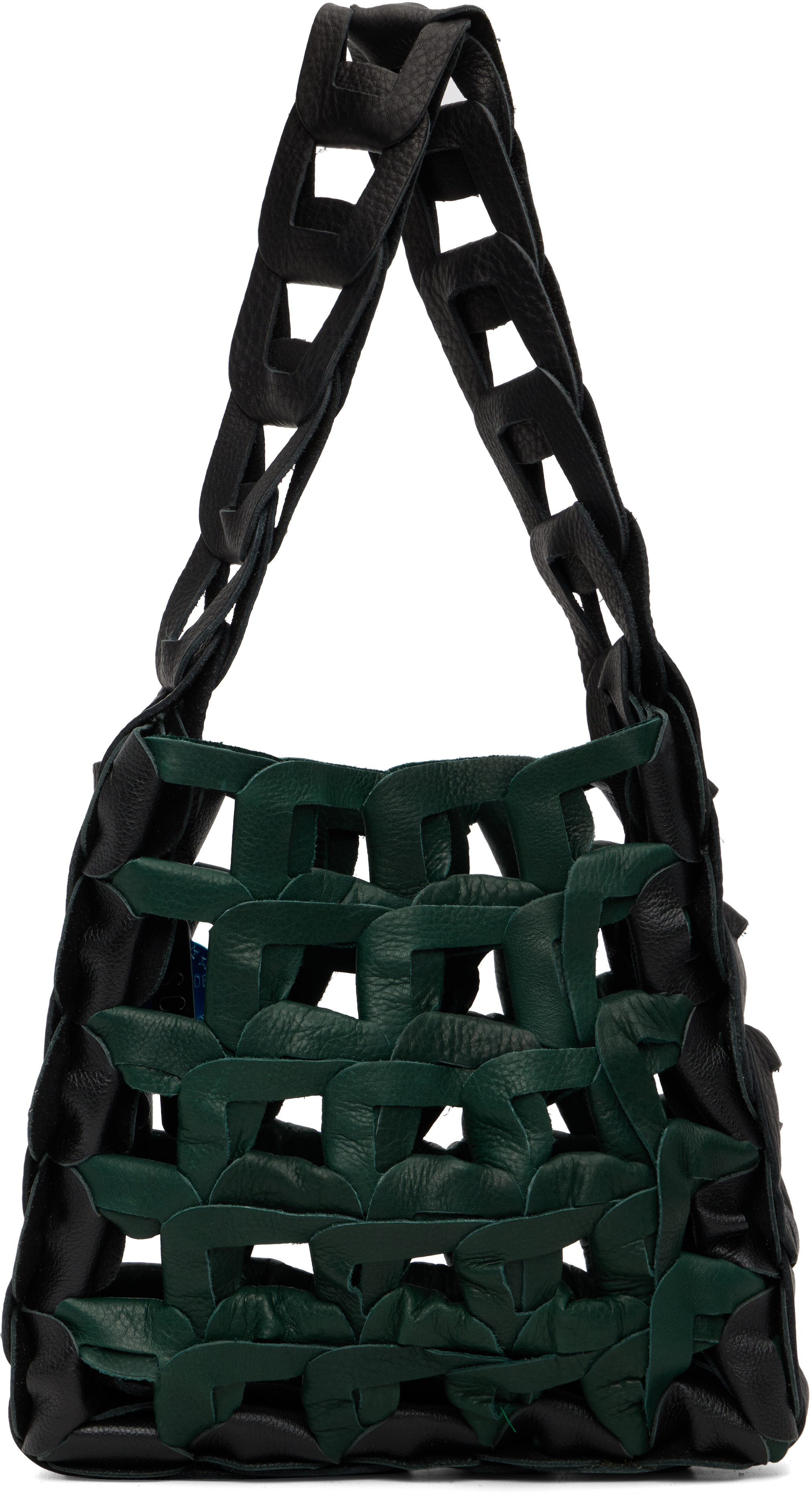 Sc103 Green & Black Links Bag In Green