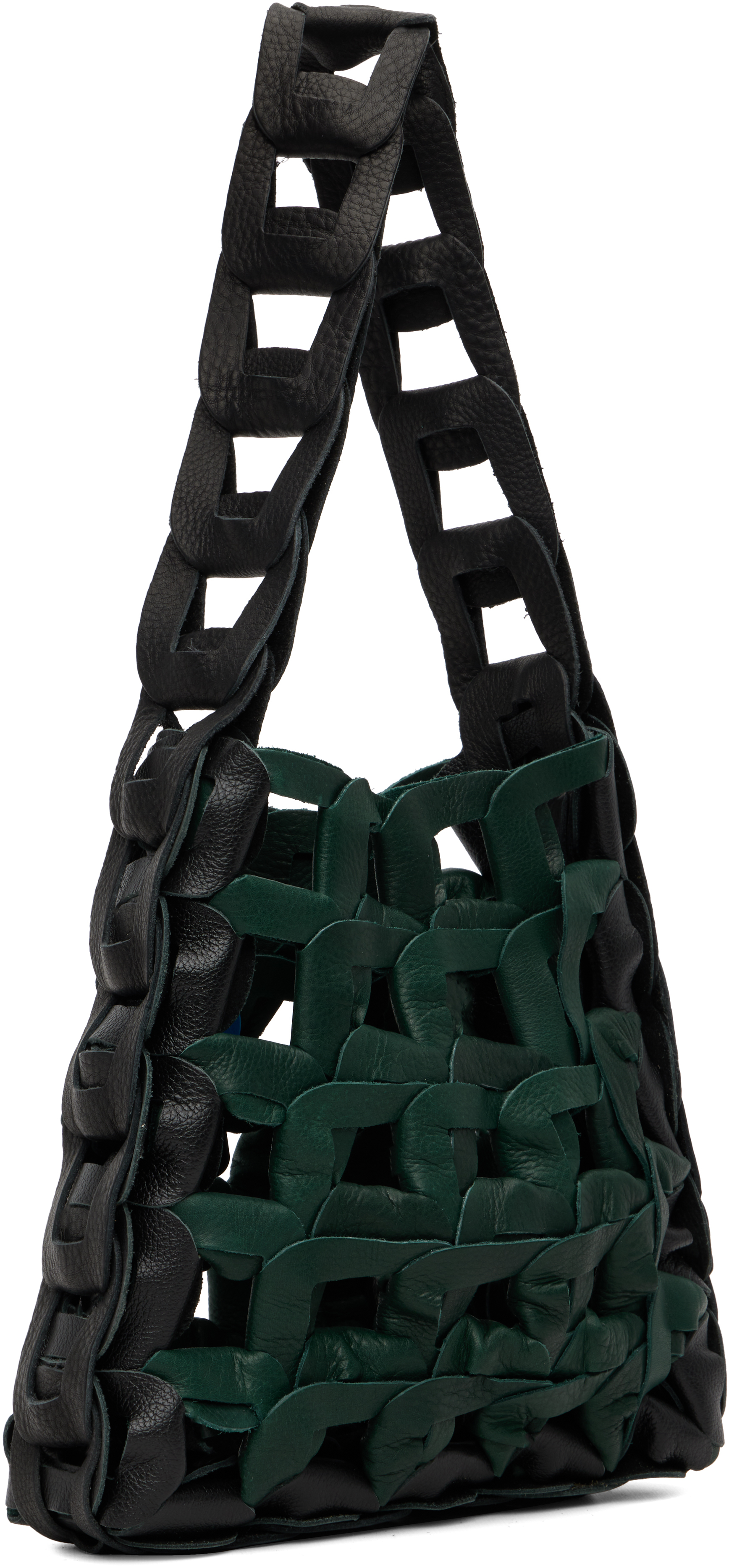 Sc103 Green & Black Links Bag In Green