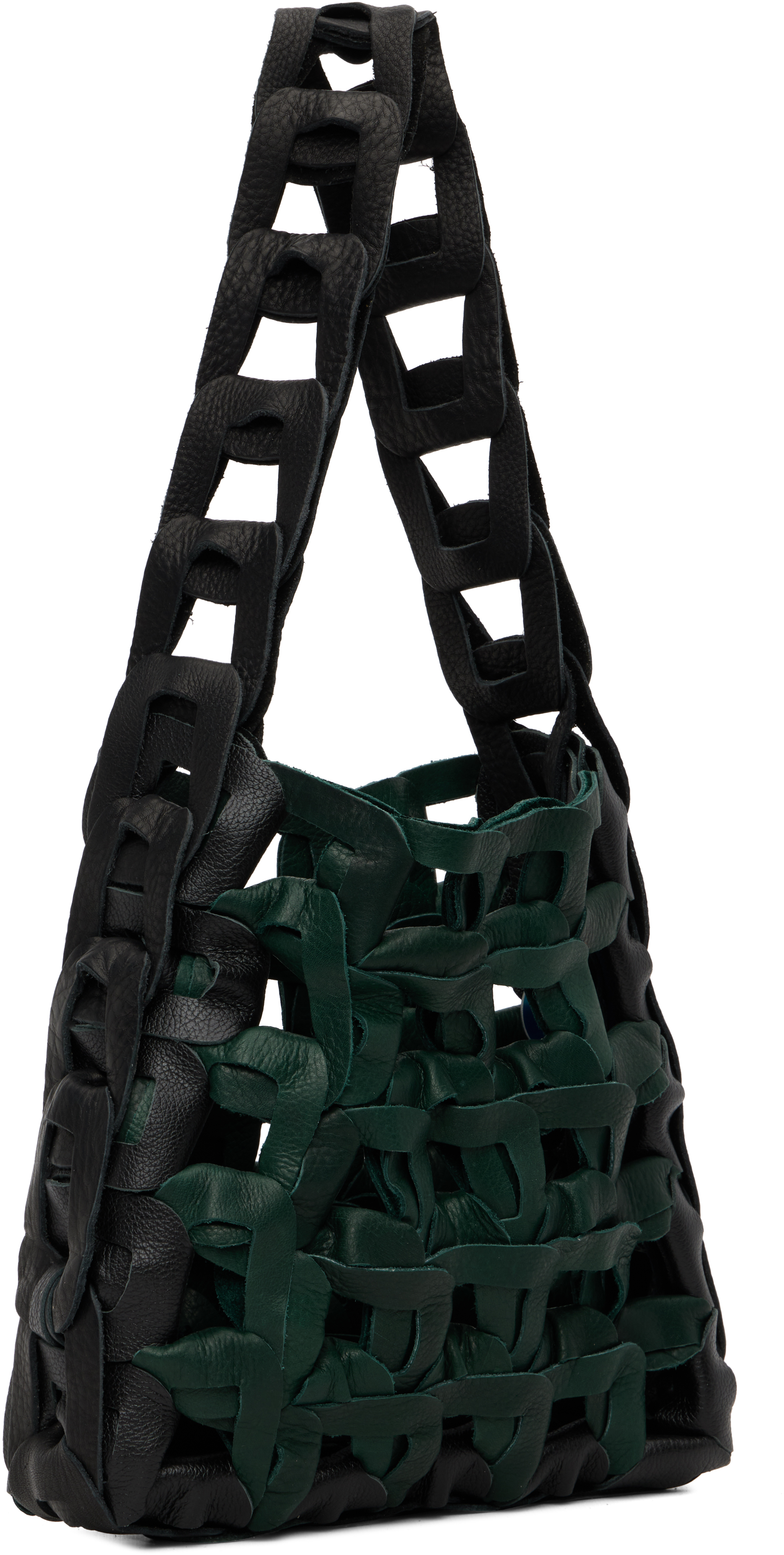 Sc103 Green & Black Links Bag In Green