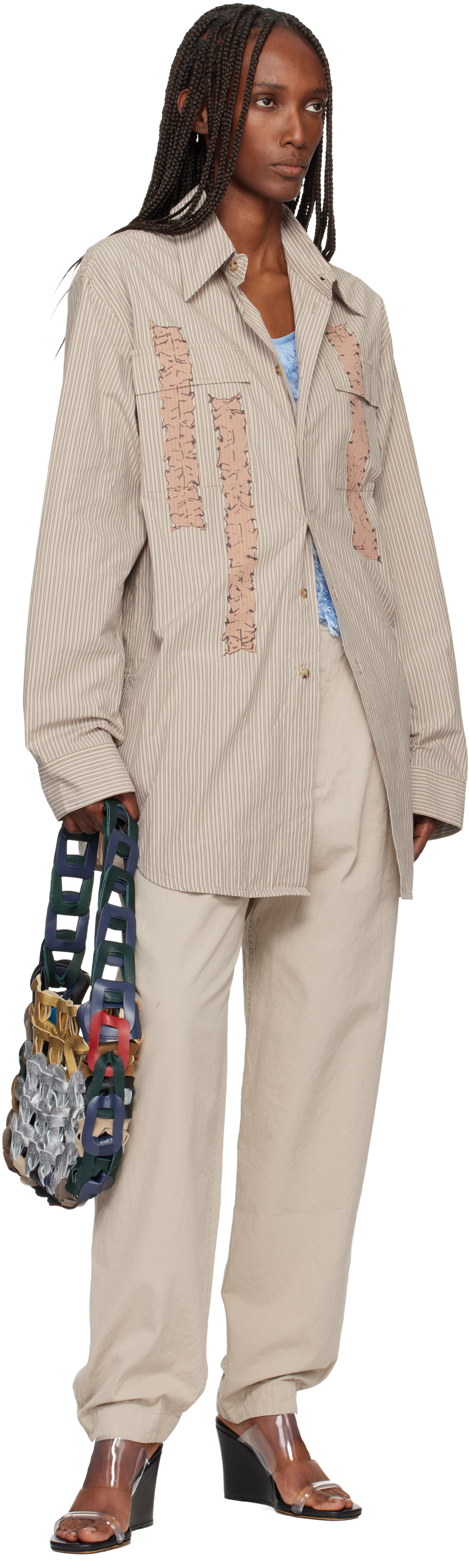 Sc103 Multicolor Links Bag In Gold