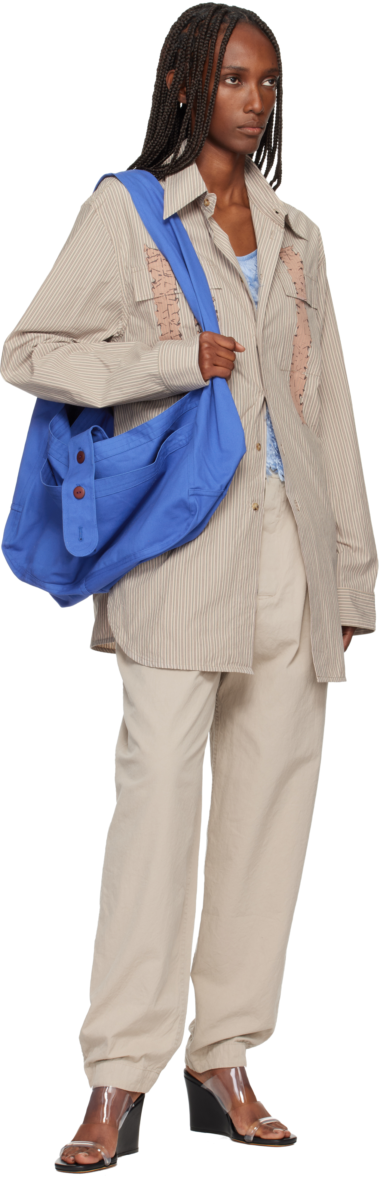 Sc103 Blue Cocoon Bag In Blue