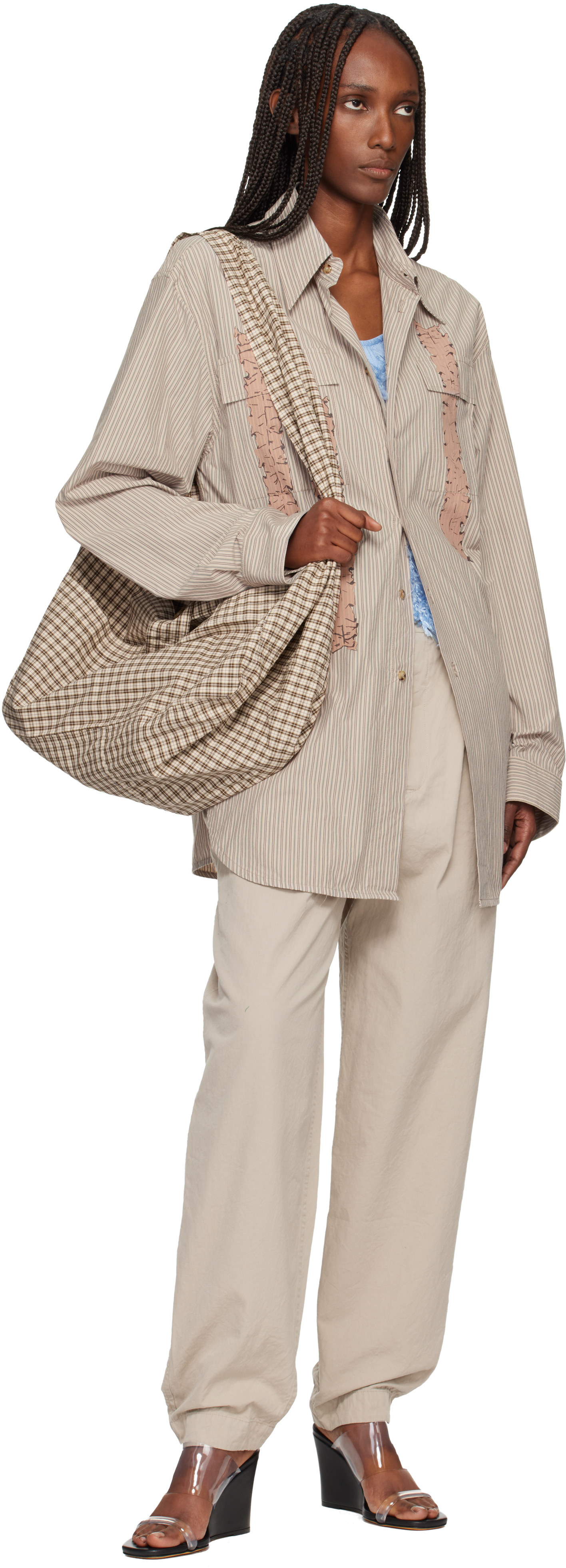 Sc103 Ssense Exclusive Brown & Beige Cocoon Tab Bag In Brown