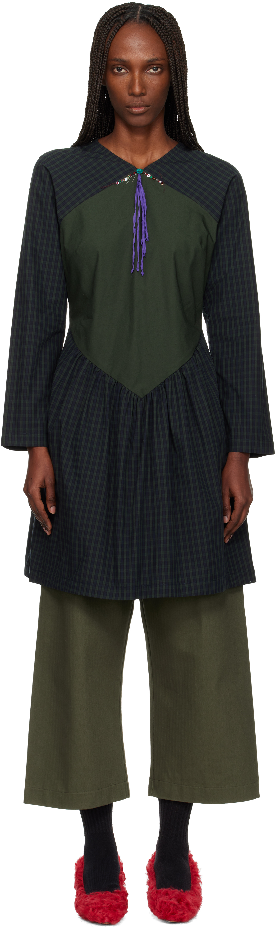 Sc103 Green Scene Minidress In Purple