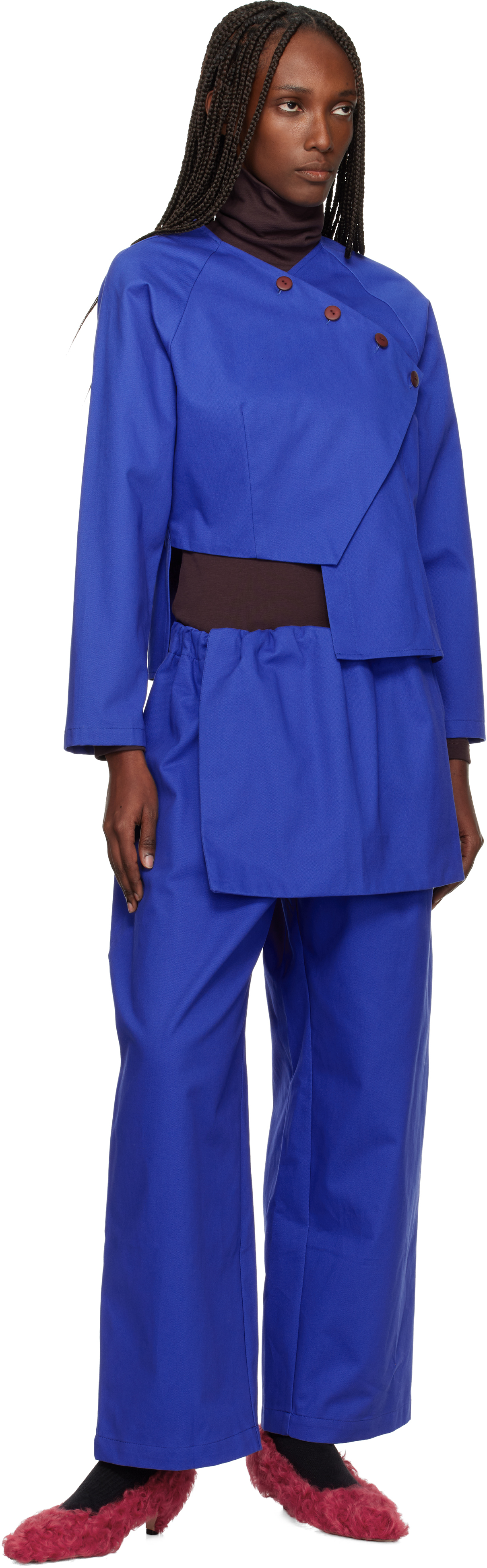Sc103 Blue Tile Trousers In Blue