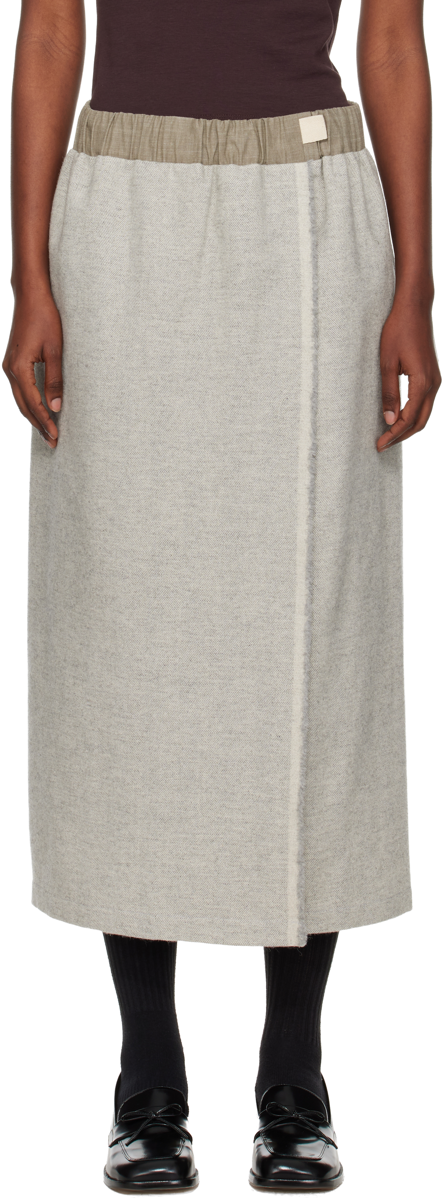 Sc103 Gray Lucid Midi Skirt In Gray
