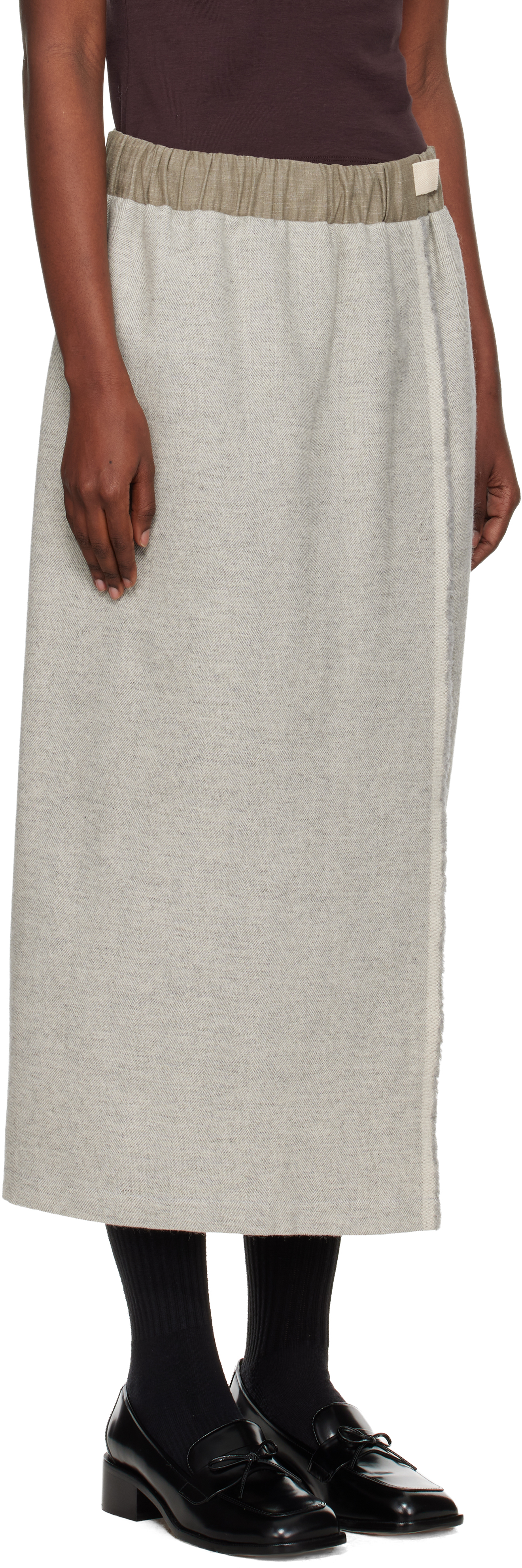 Sc103 Gray Lucid Midi Skirt In Gray