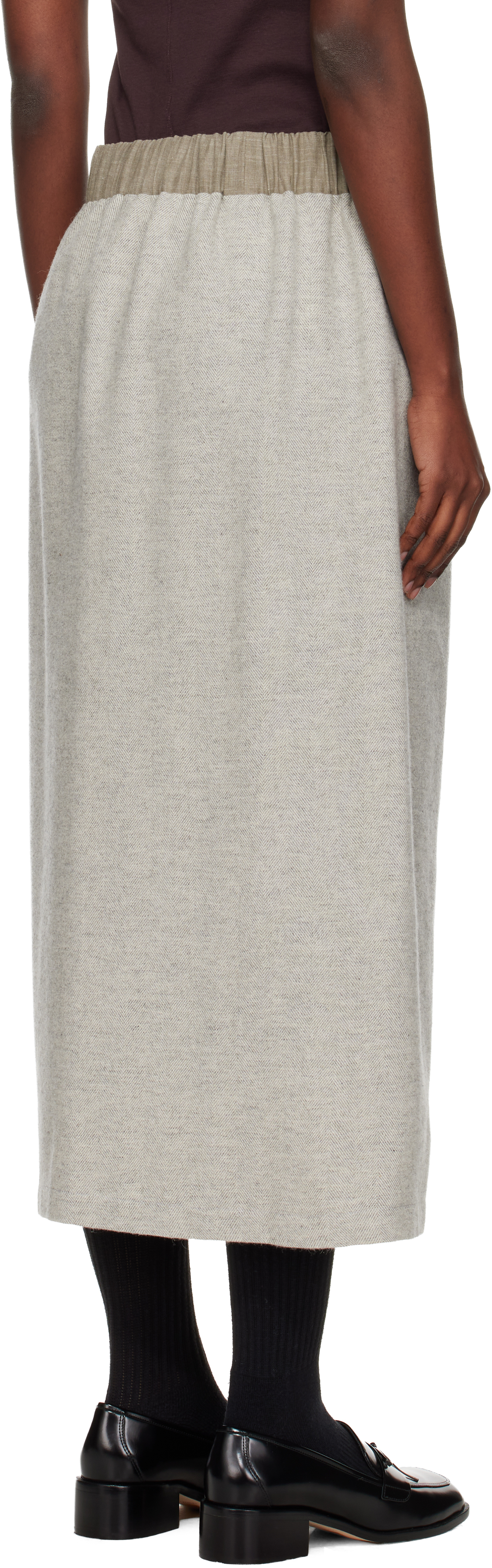 Sc103 Gray Lucid Midi Skirt In Gray