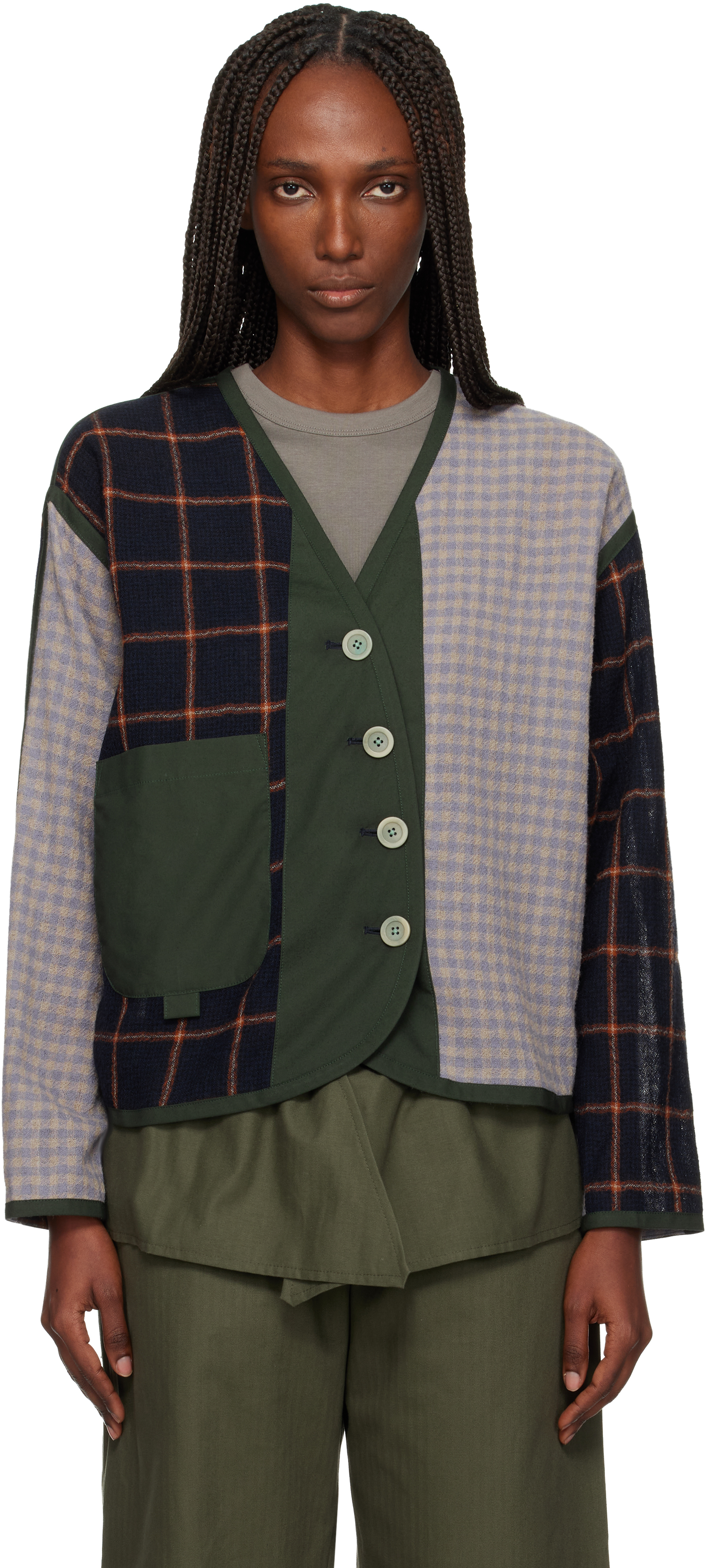 Sc103 Multicolor Ridge Cardigan In Multi