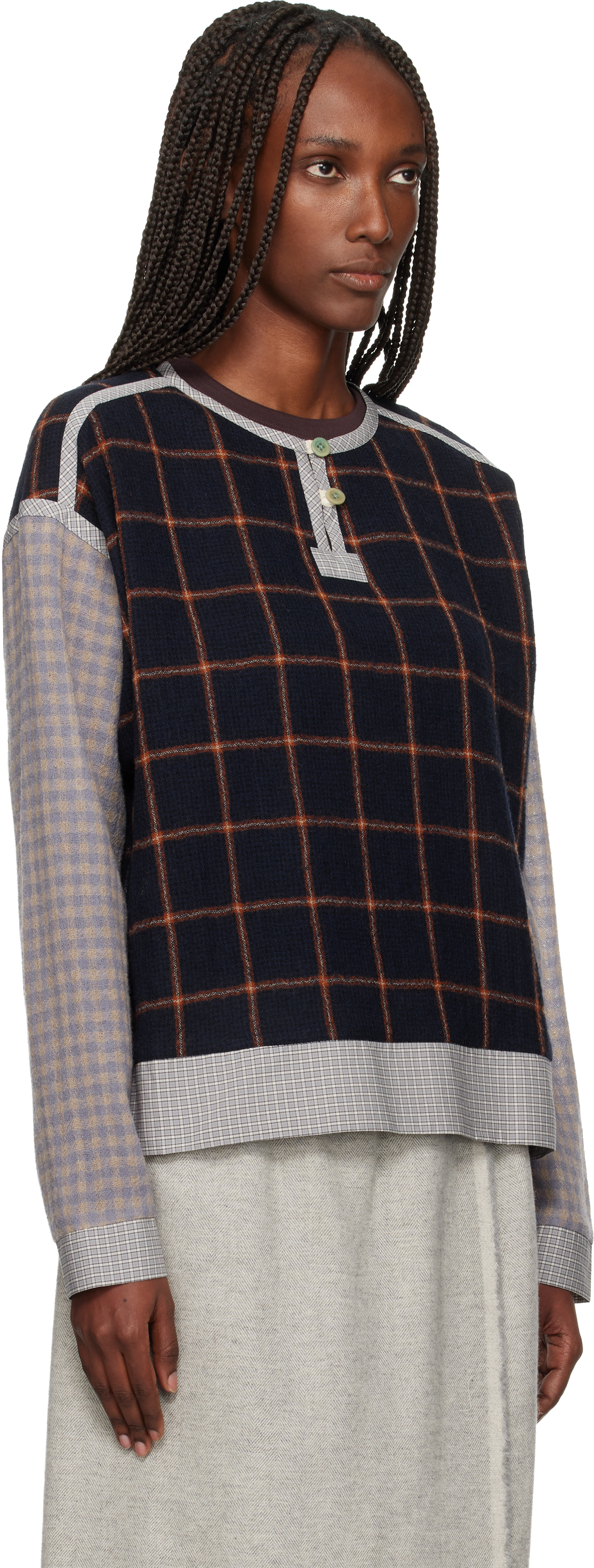 Sc103 Navy Pitch Sweater In Multi