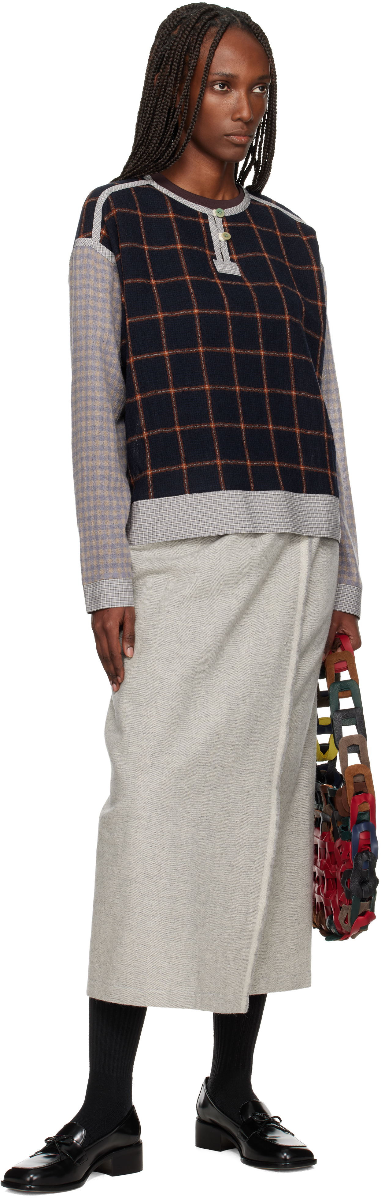 Sc103 Navy Pitch Sweater In Multi