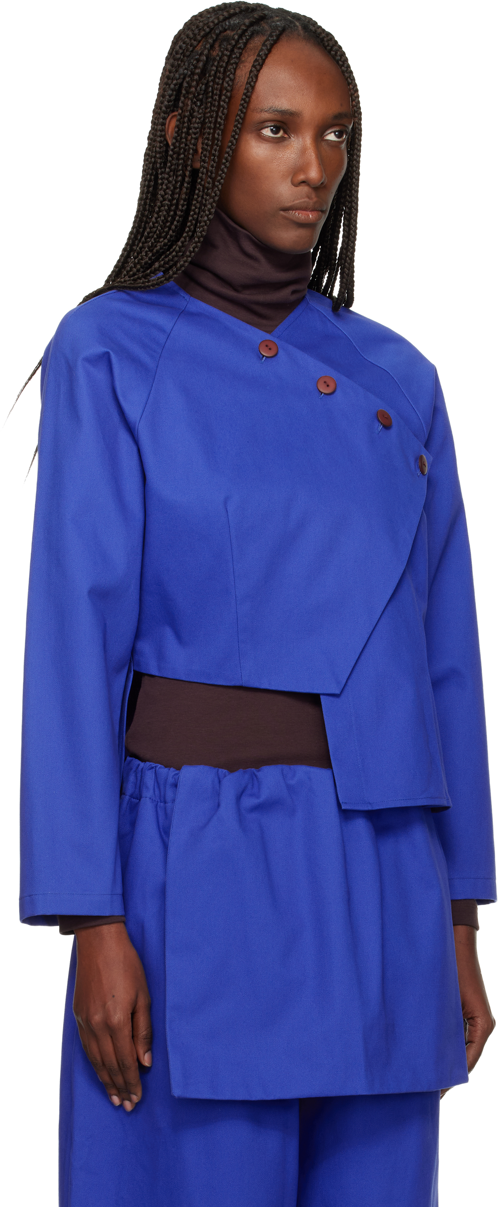 Sc103 Blue Peak Blouse In Blue