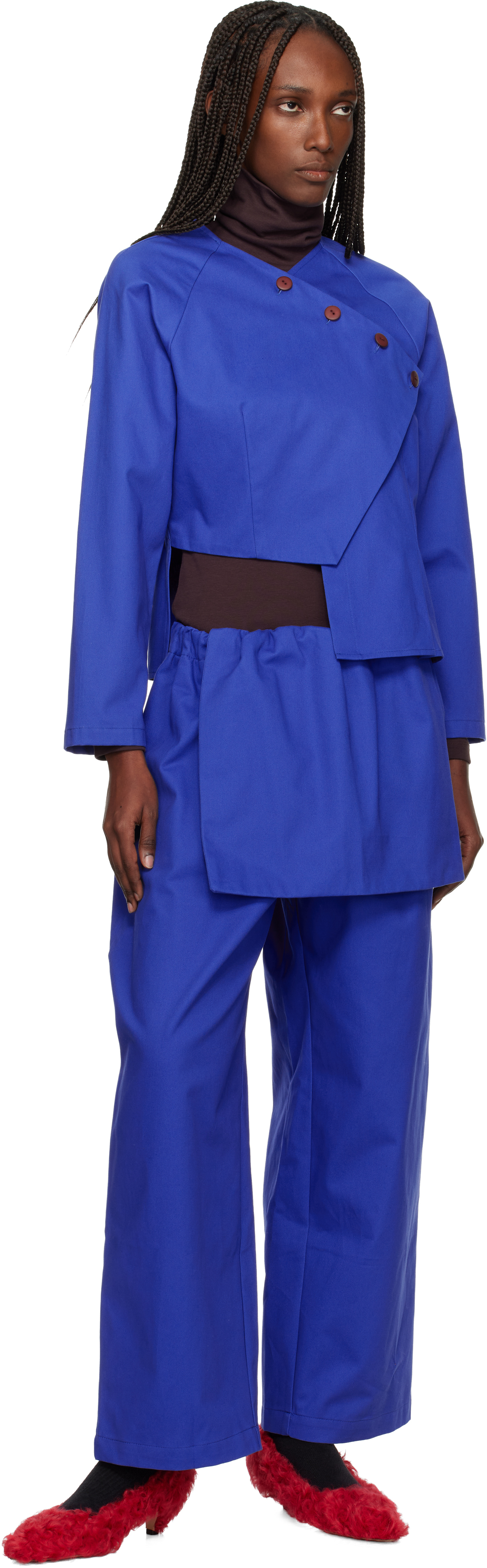 Sc103 Blue Peak Blouse In Blue