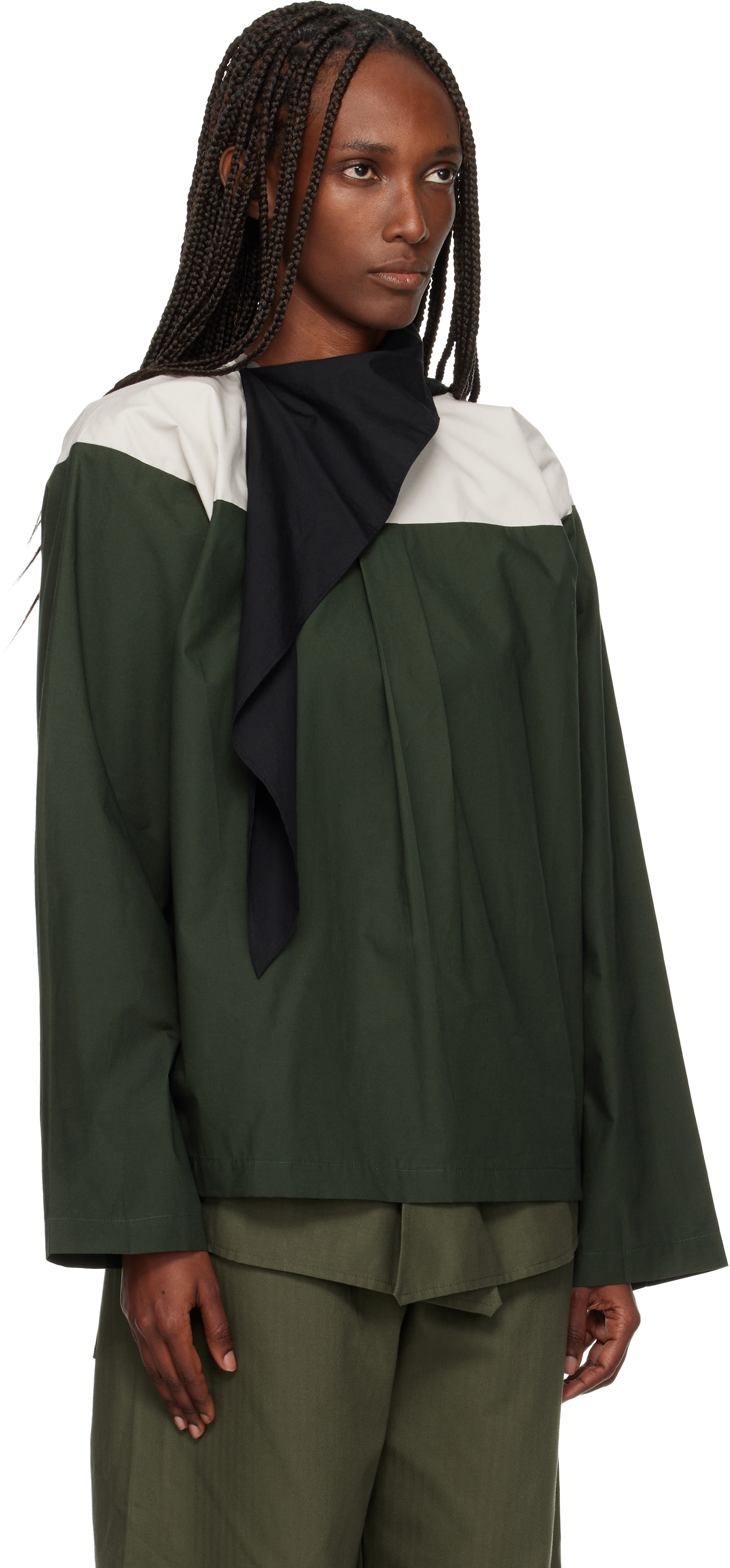 Sc103 Green Compass Blouse In Green