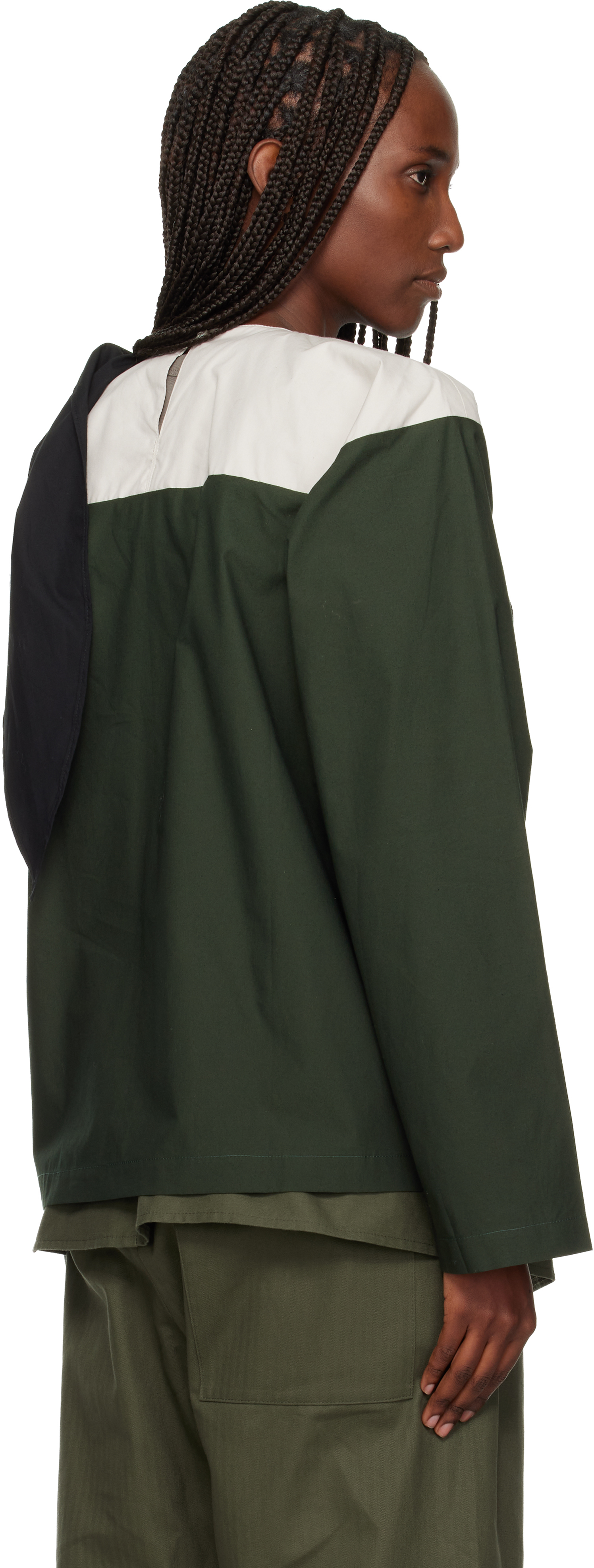 Sc103 Green Compass Blouse In Green