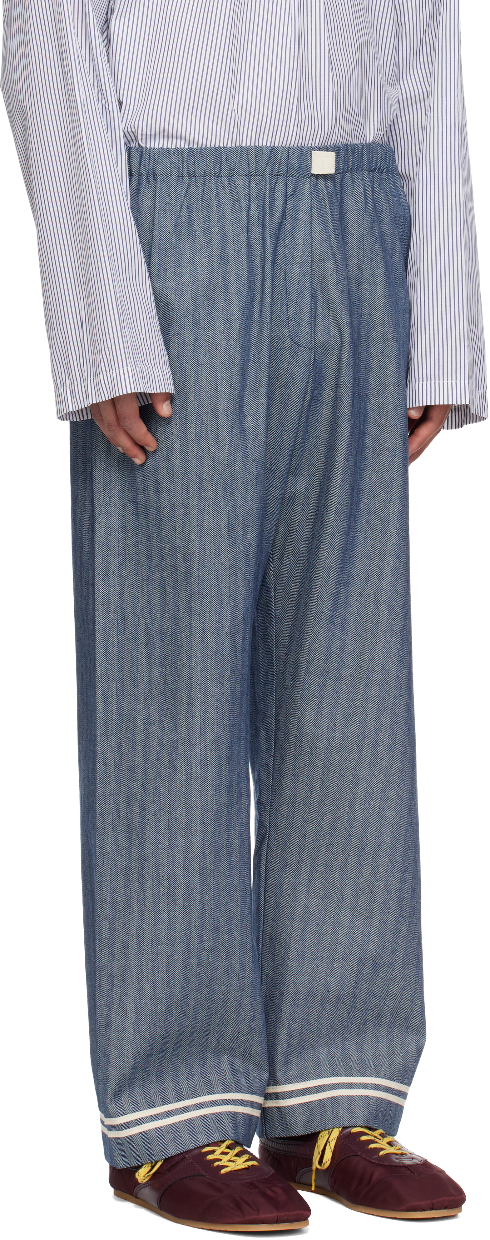 Sc103 Navy Banner Trousers In Gray