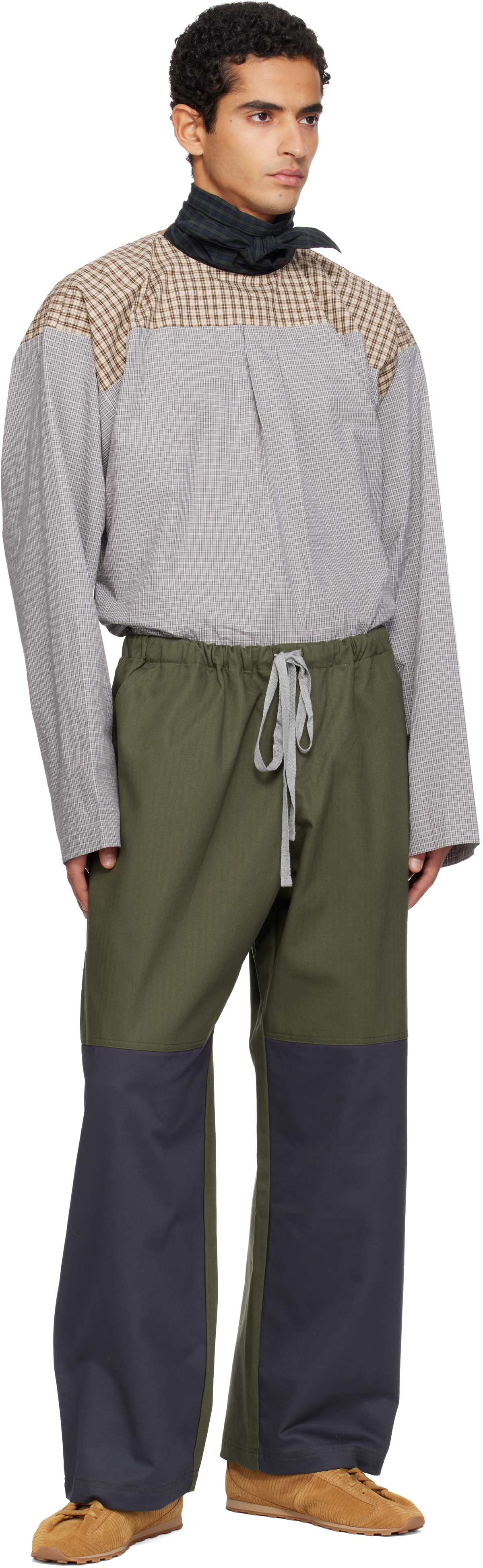 Sc103 Khaki & Navy Dispatch Trousers In Multi