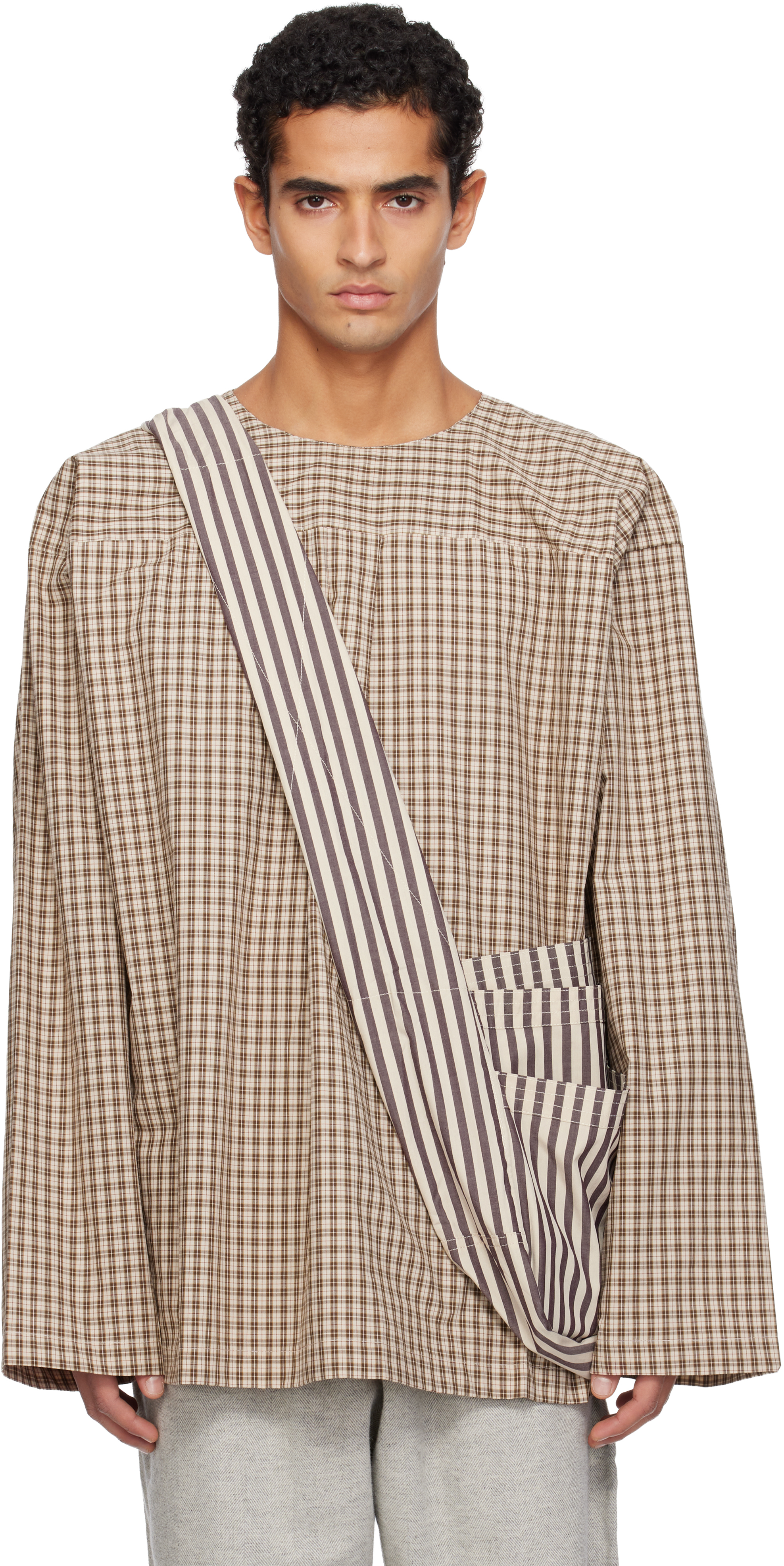 Sc103 Beige Radar Shirt In White