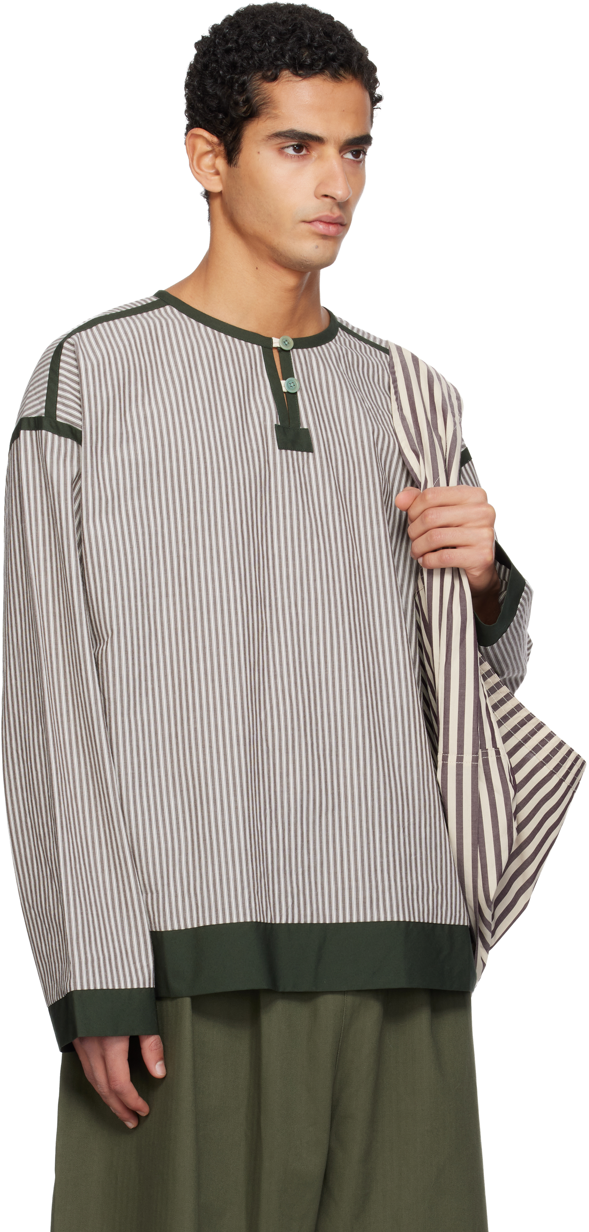 Sc103 Brown & White Catalog Henley In White