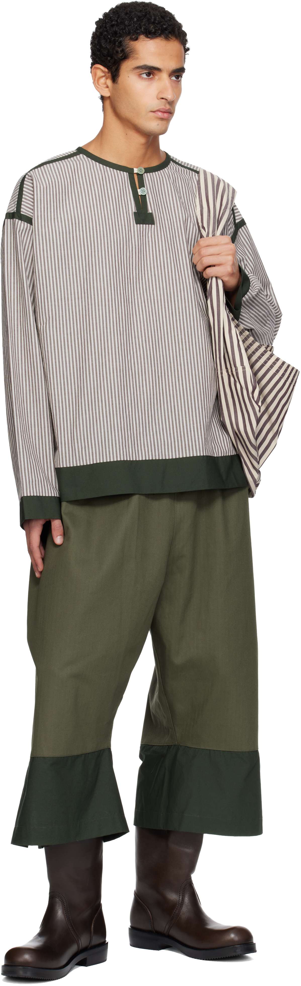 Sc103 Brown & White Catalog Henley In White