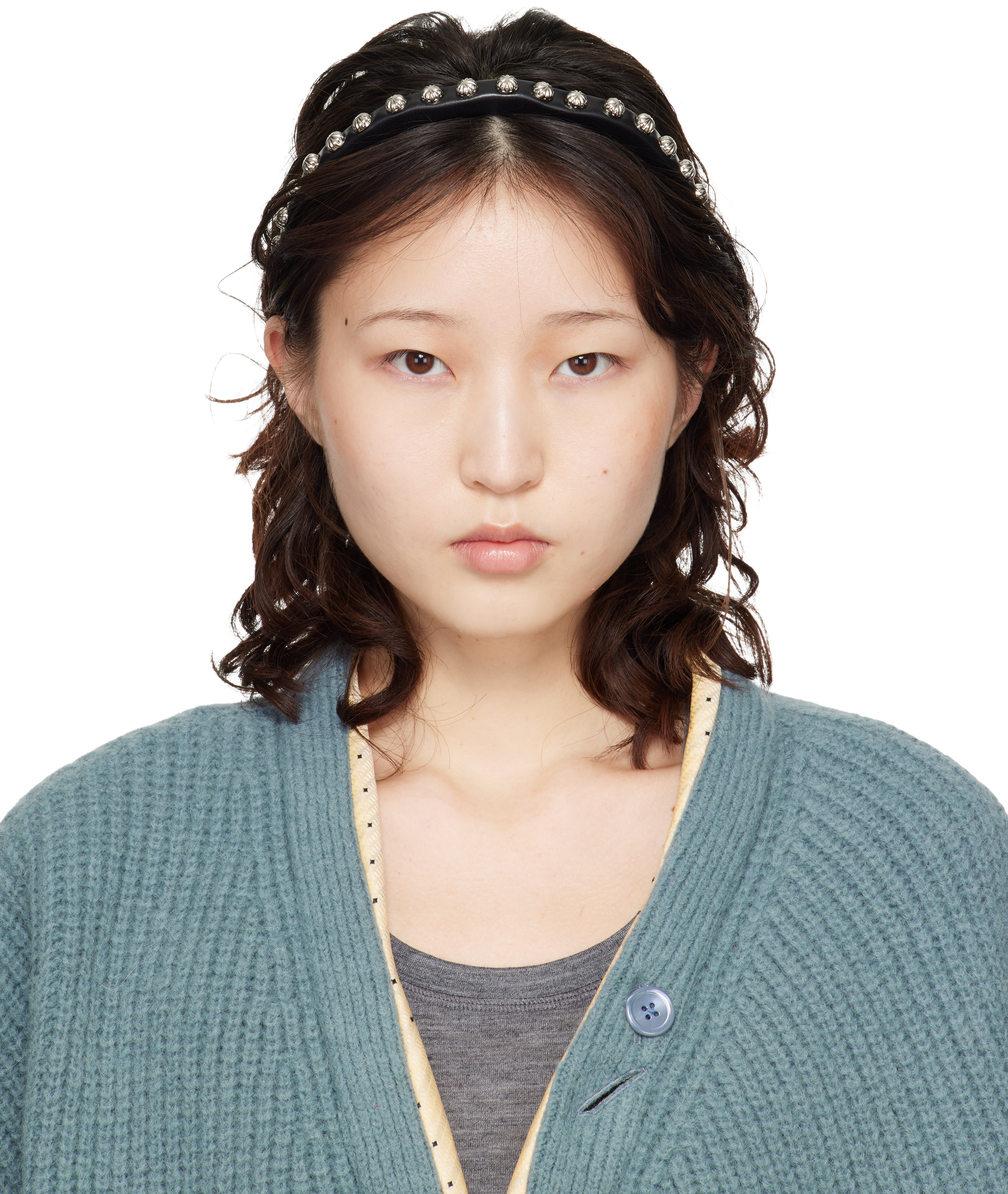 Toga Pulla: Black Leather Headband | SSENSE