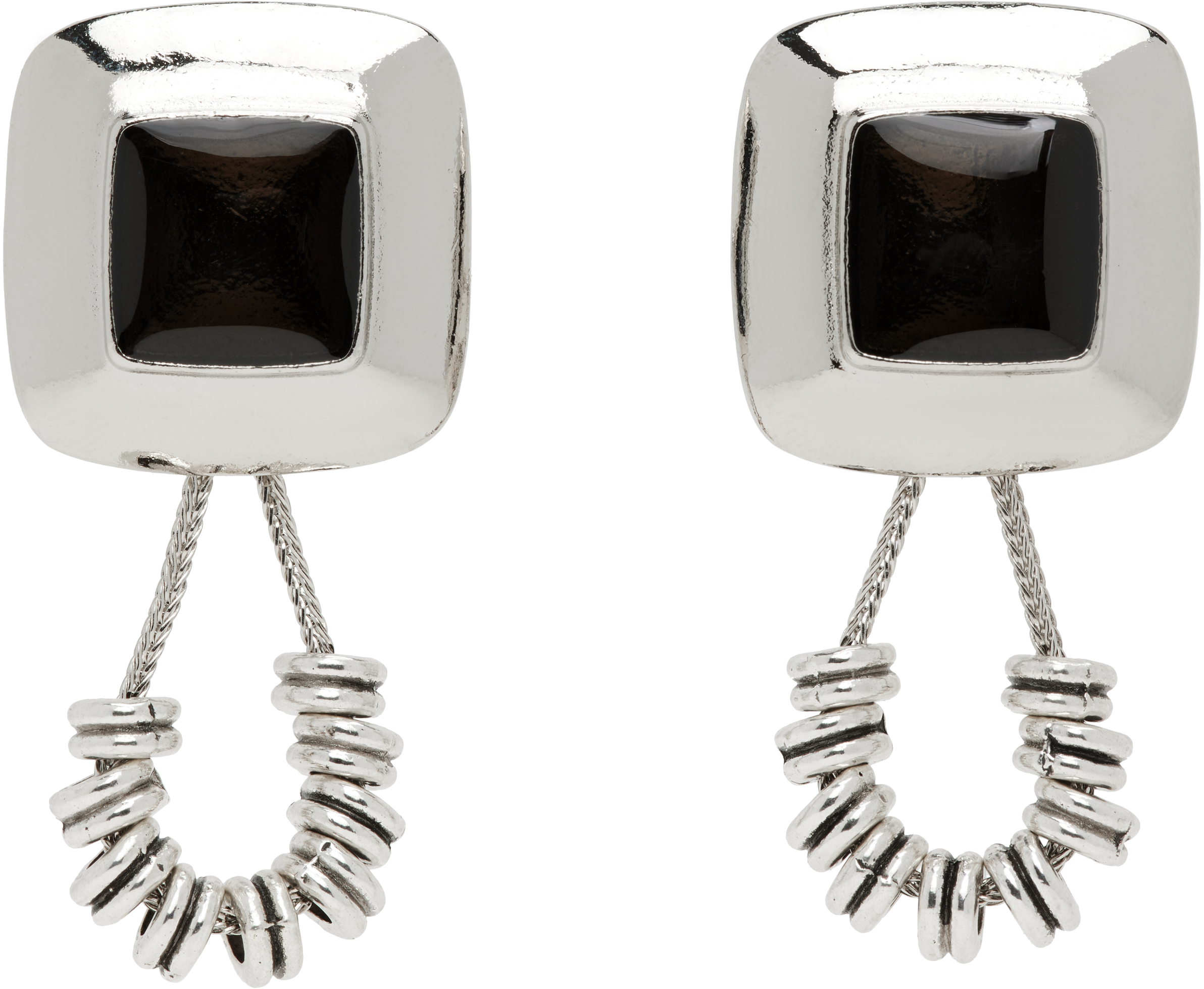 Toga Pulla: Stone Beads Pierced Earrings | SSENSE Toga Pulla: Stone Beads Pierced Earrings | SSENSE