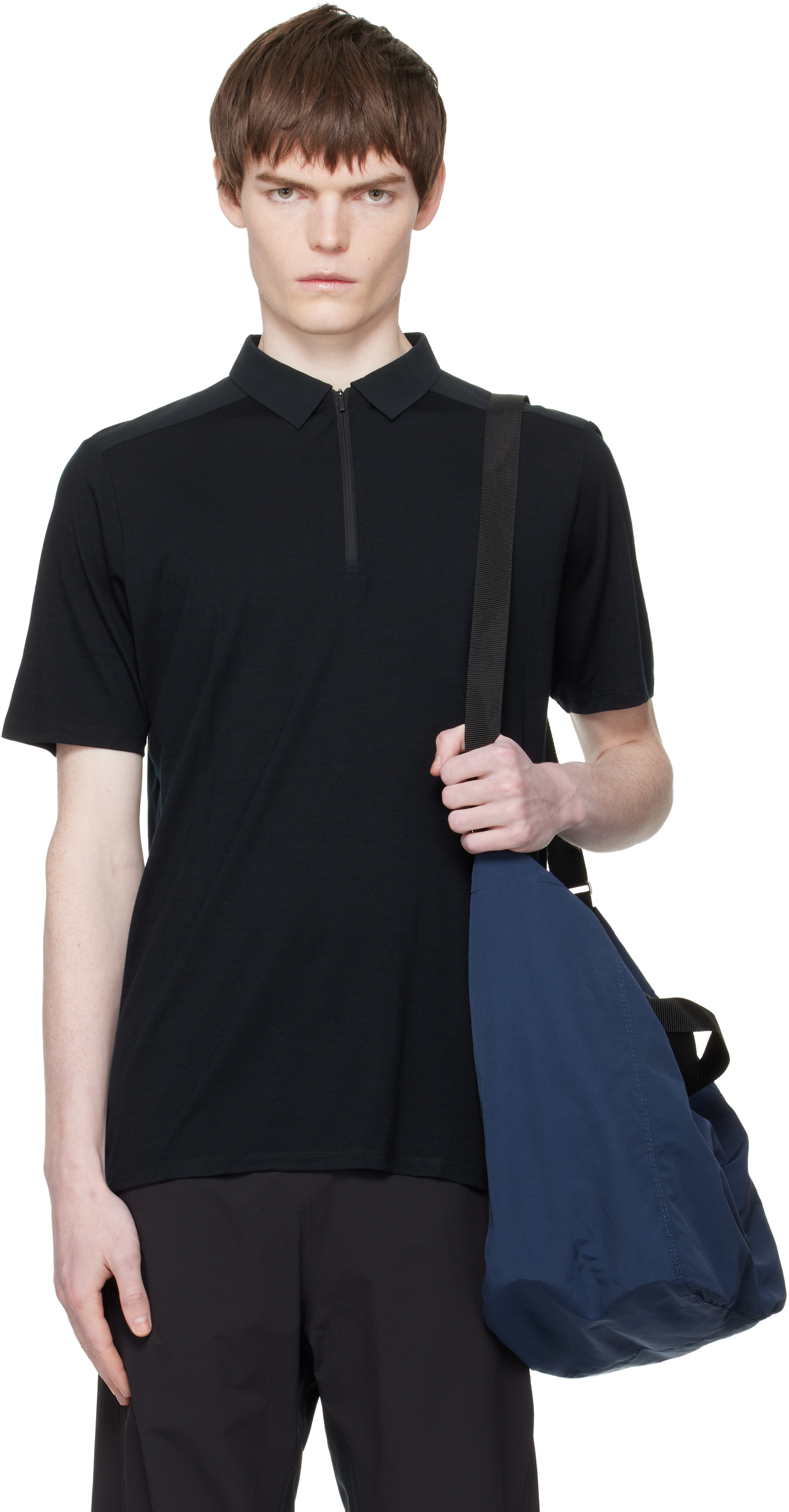 Veilance: ブラック Frame 半袖 ポロシャツ | SSENSE 日本