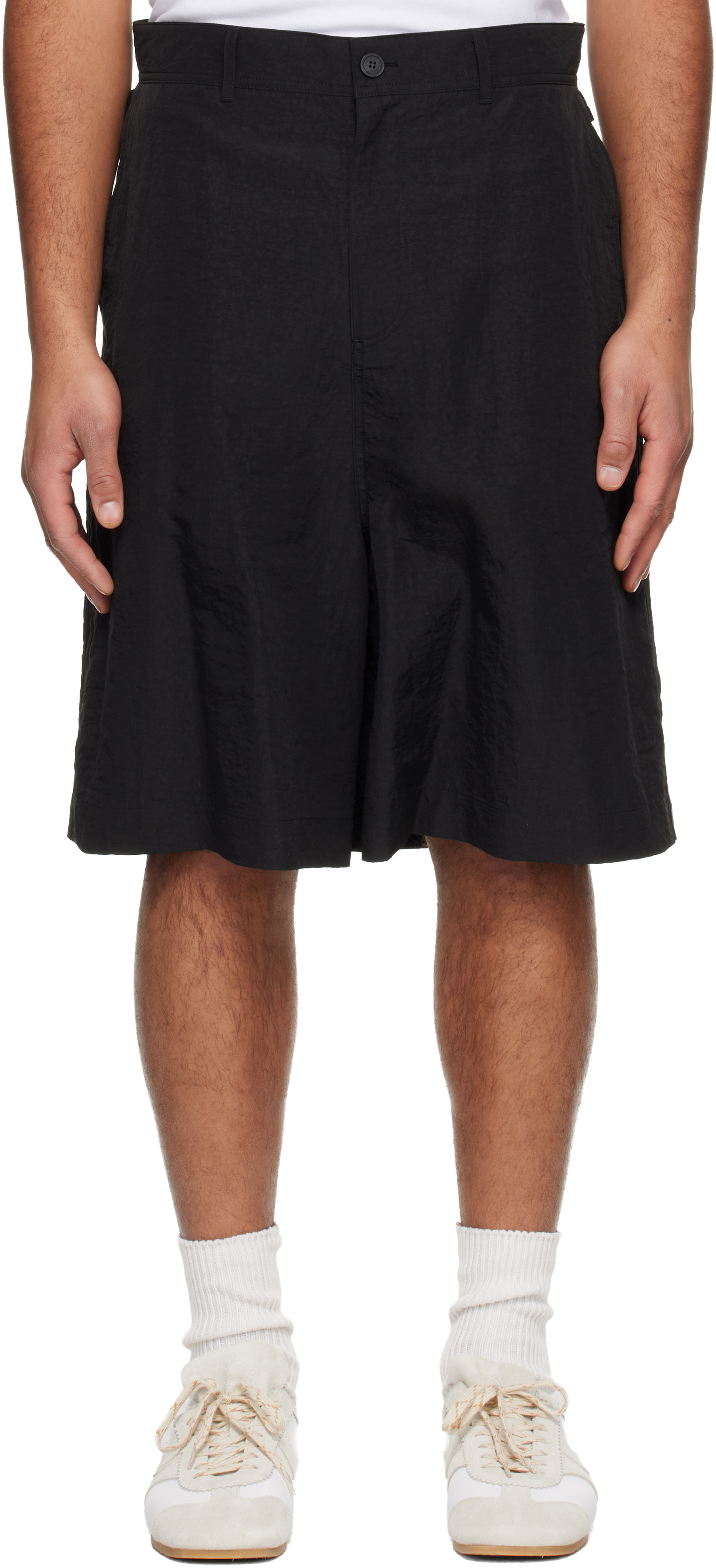 Le17septembre Black Adjustable Bermuda Shorts In Multi