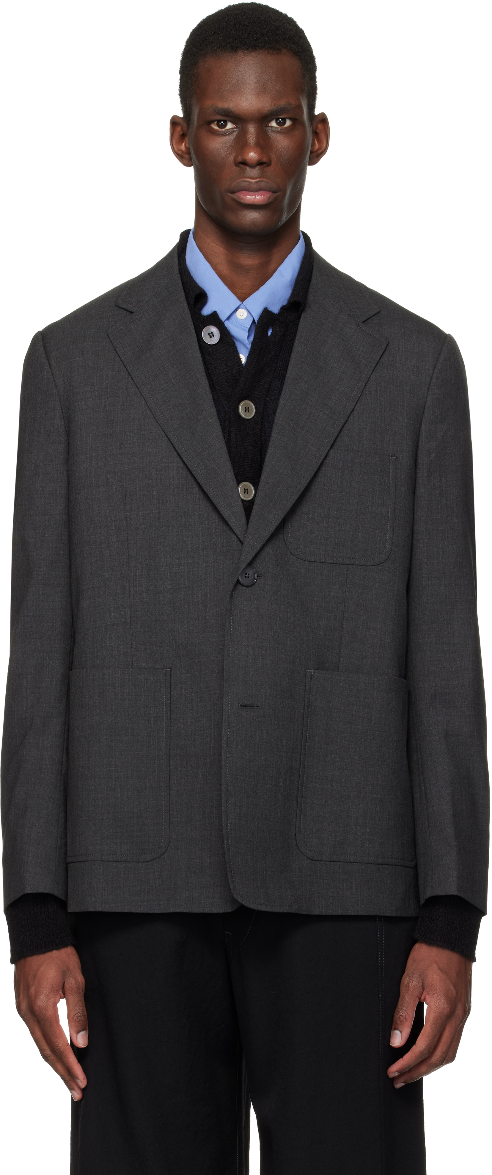 mfpen Gray Patch Pocket Blazer