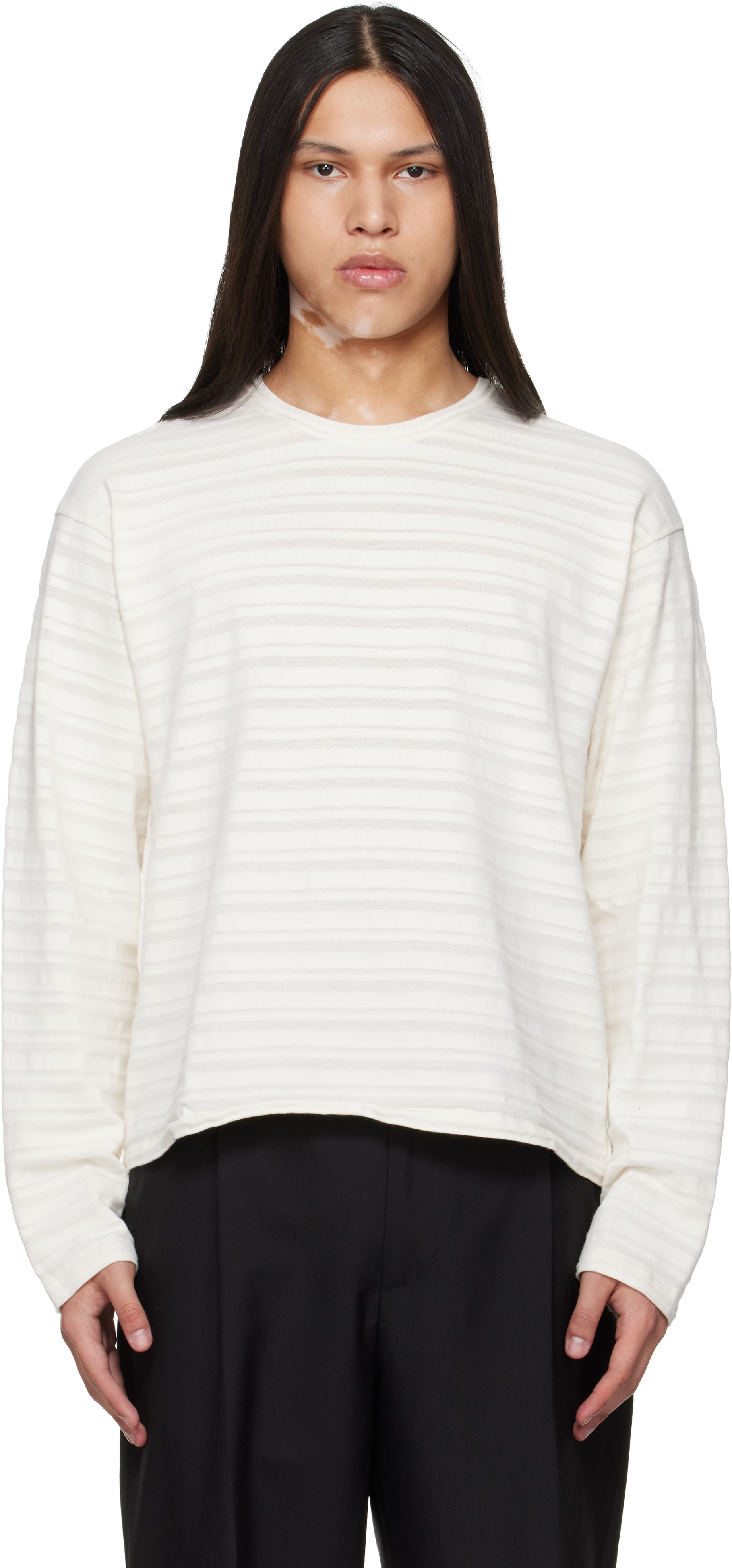 mfpen: Off-White Round Neck Sweater | SSENSE